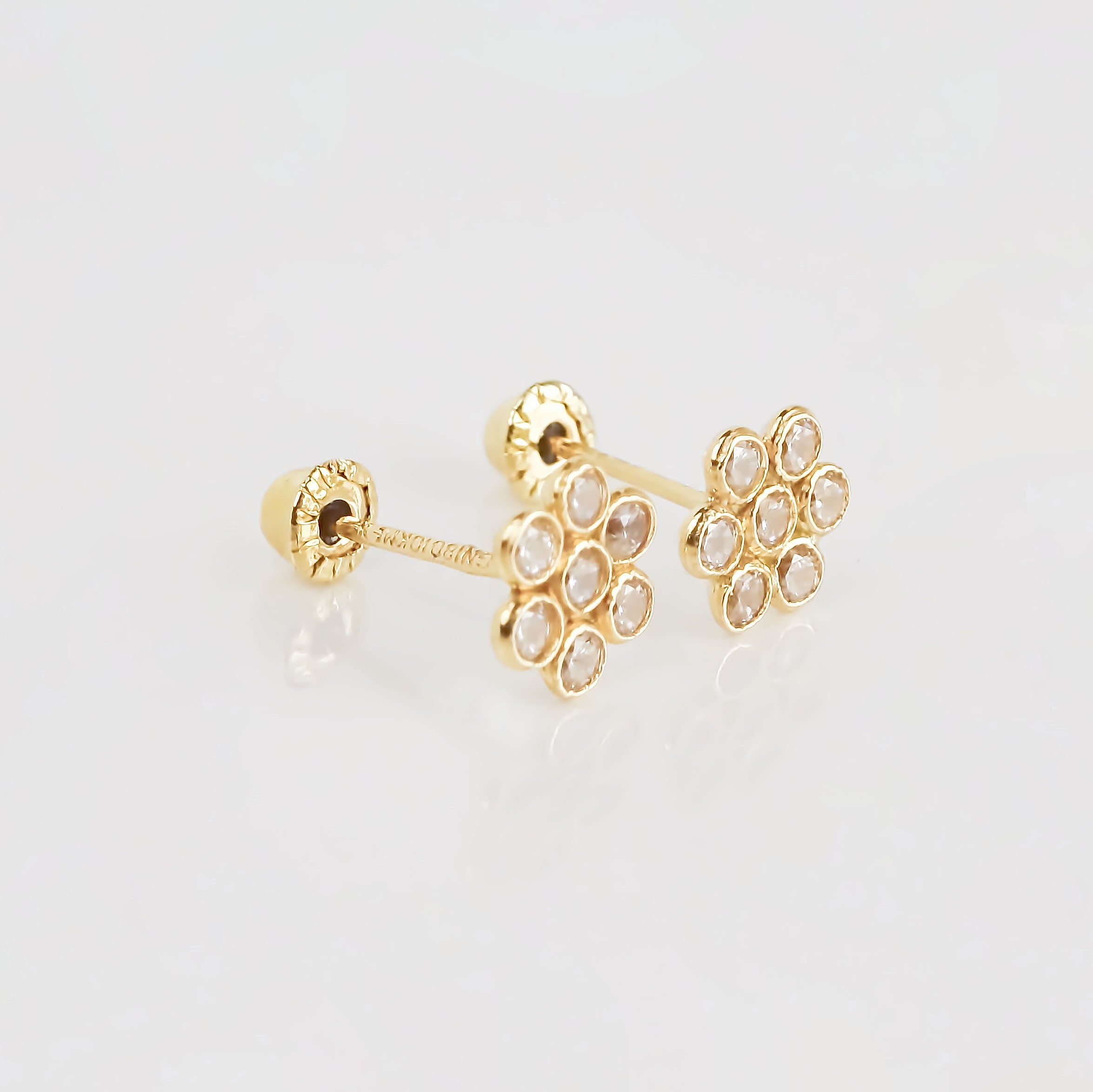 Amor Eterno - Broqueles Roseta / Aretes Oro 10k / Amarillo