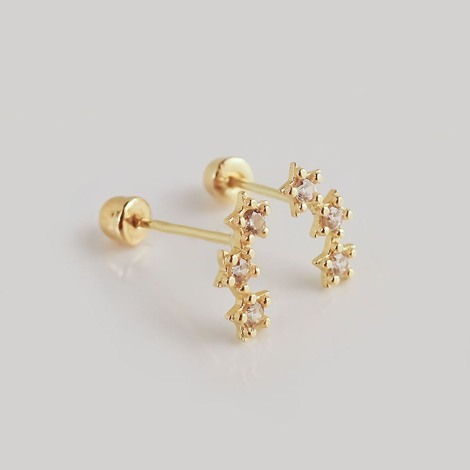 Amor Eterno - Lambada Mini Estrella / Aretes Oro 10k
