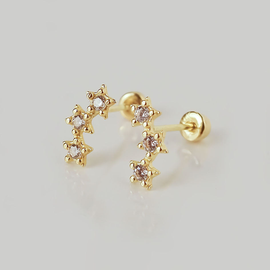 Amor Eterno - Lambada Mini Estrella / Aretes Oro 10k