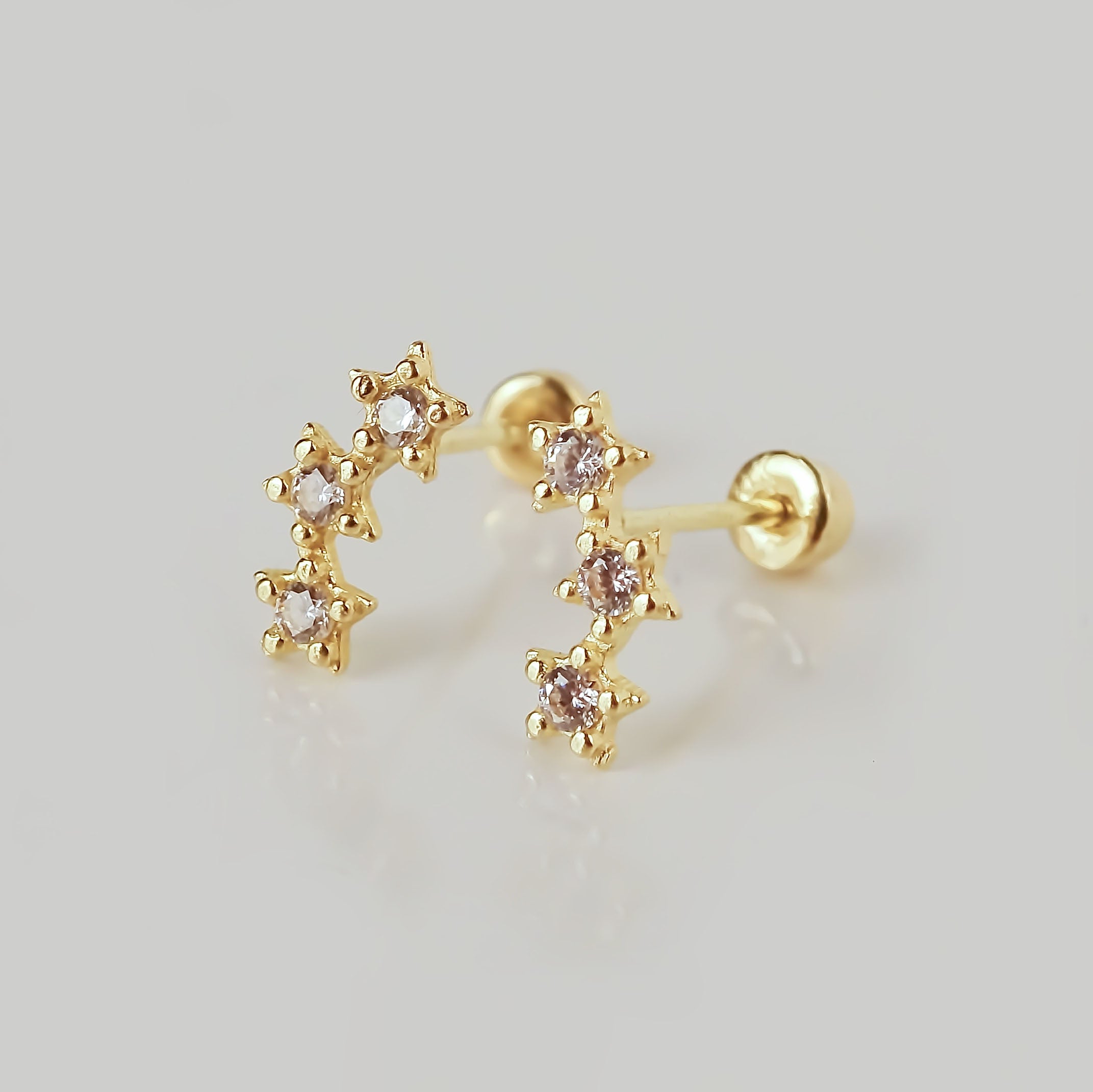 Amor Eterno - Lambada Mini Estrella / Aretes Oro 10k