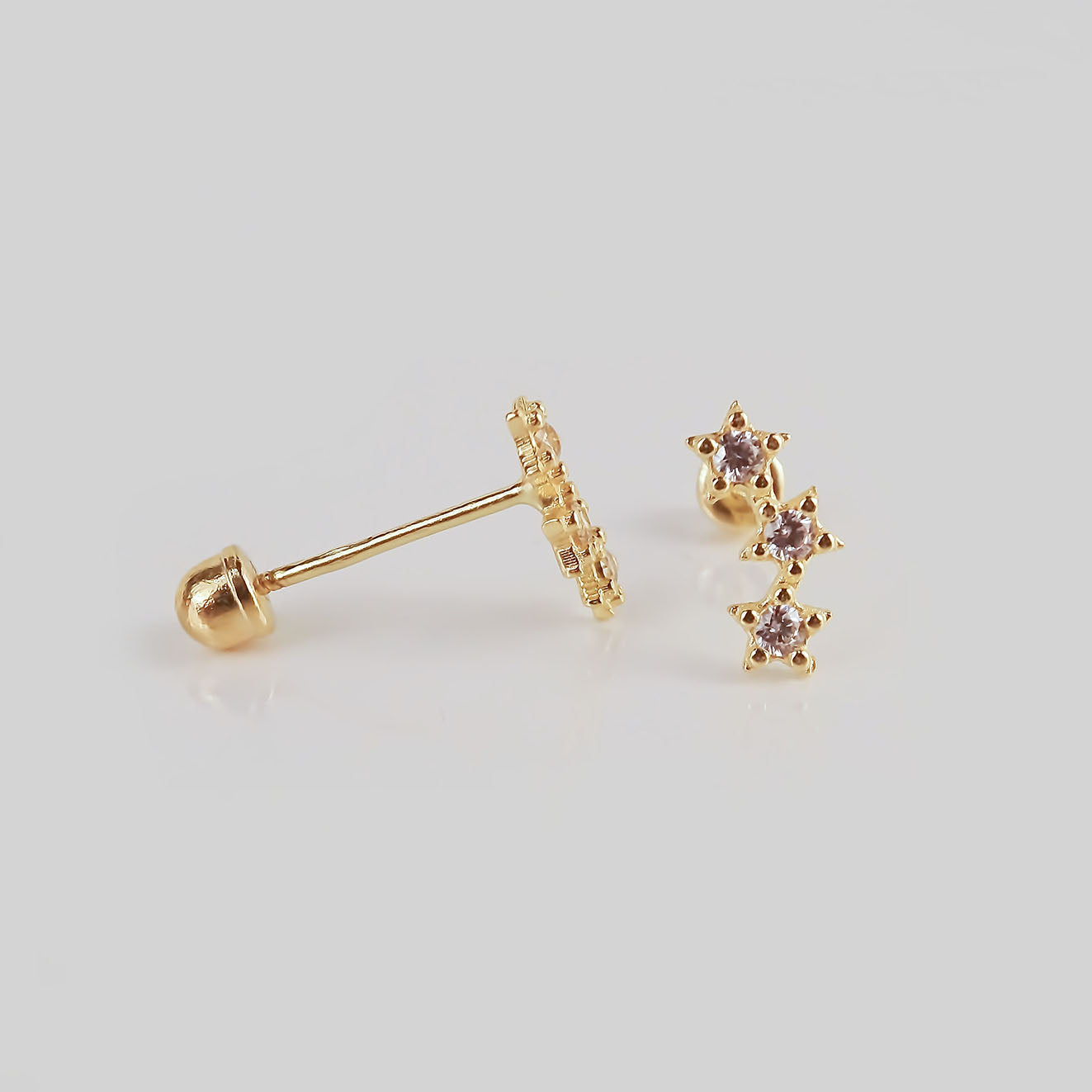 Amor Eterno - Lambada Mini Estrella / Aretes Oro 10k