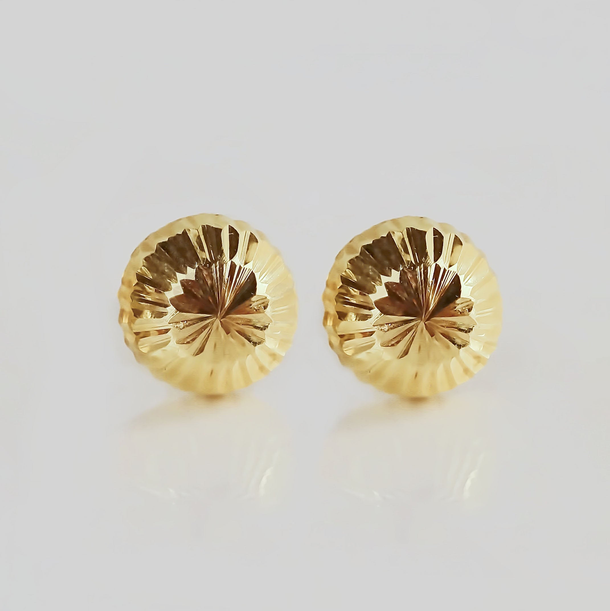 Amor Eterno - Broqueles Hongo Grande / Aretes Oro Sólido 10k
