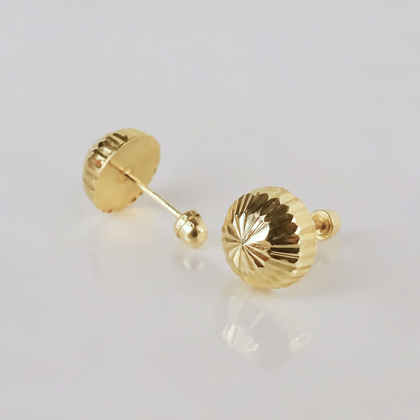Amor Eterno - Broqueles Hongo Grande / Aretes Oro Sólido 10k
