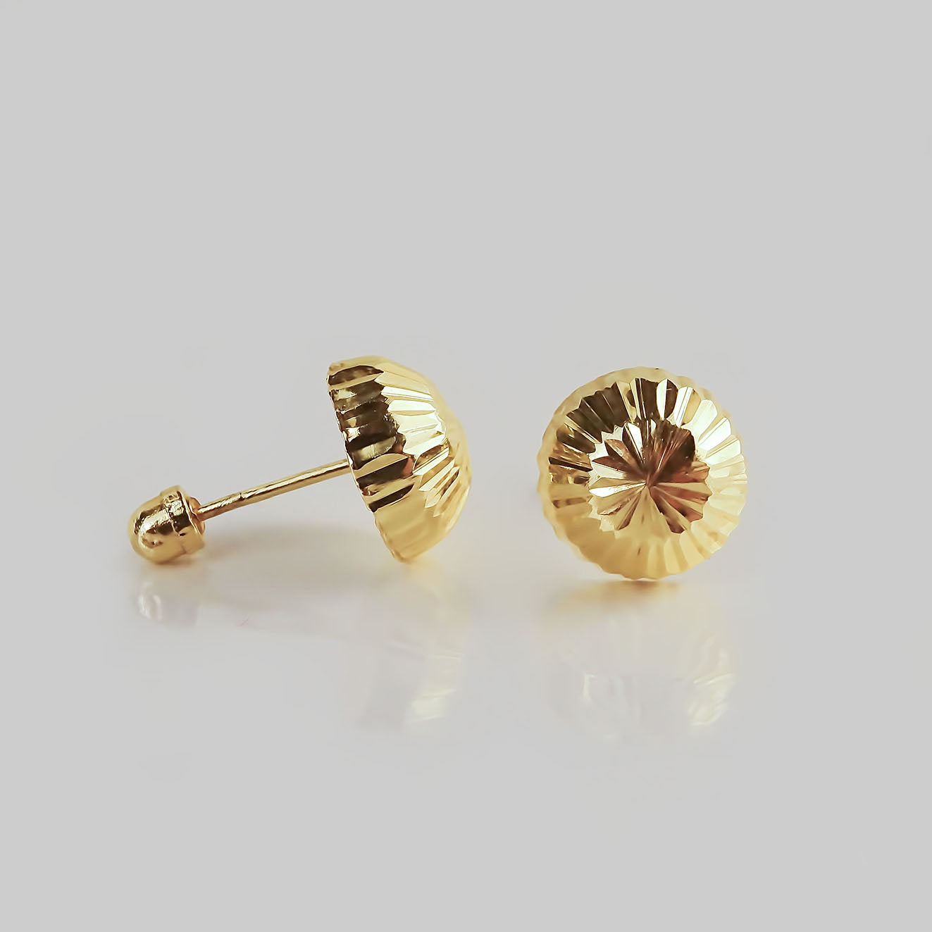 Amor Eterno - Broqueles Hongo Grande / Aretes Oro Sólido 10k