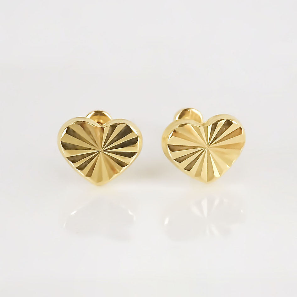 Amor Eterno - Broqueles Corazón Basic Aretes / Oro 10k