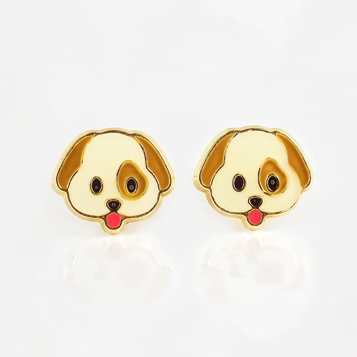 Amor Eterno - Broqueles Deluxe Perrito / Aretes / Oro 10k / Mancha