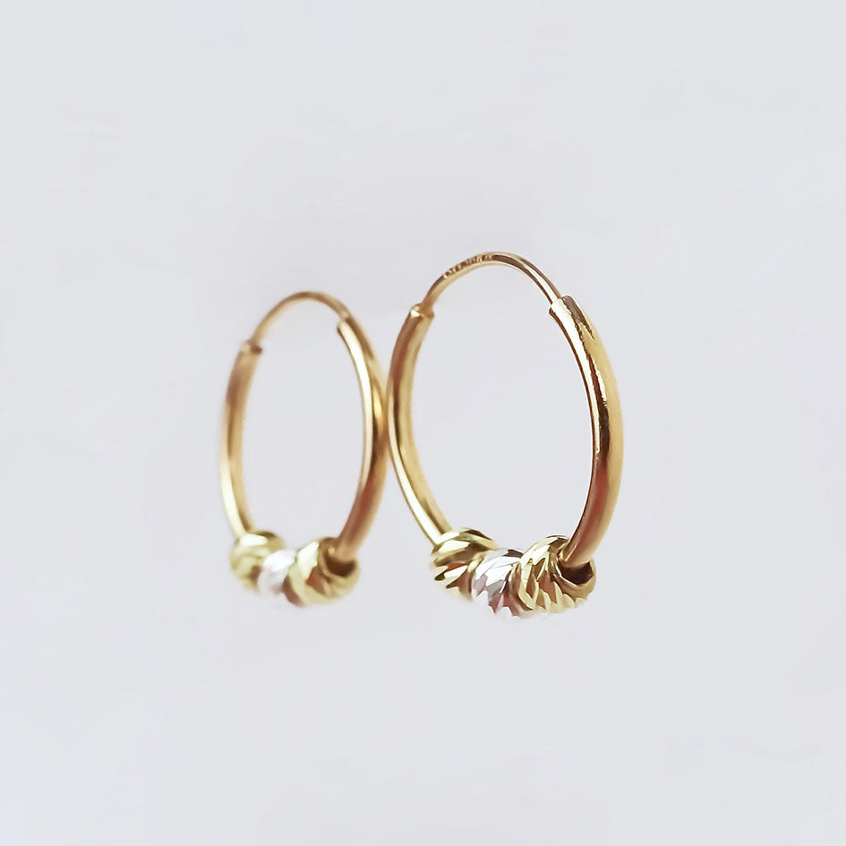 Amor Eterno - Arracada Con Bolitas / Aretes Oro 10k