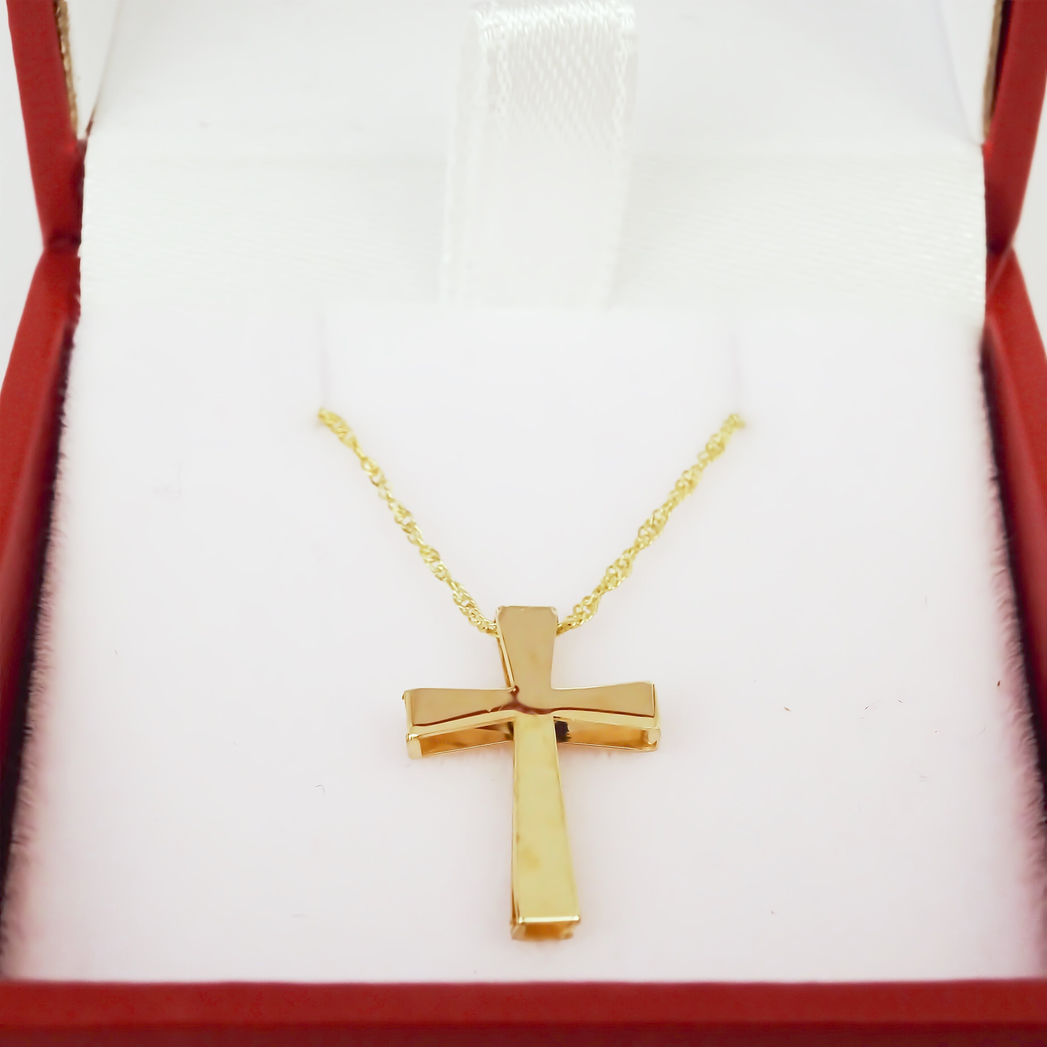 Amor Eterno - Gargantilla Cruz Minimalista / Oro Sólido 10k