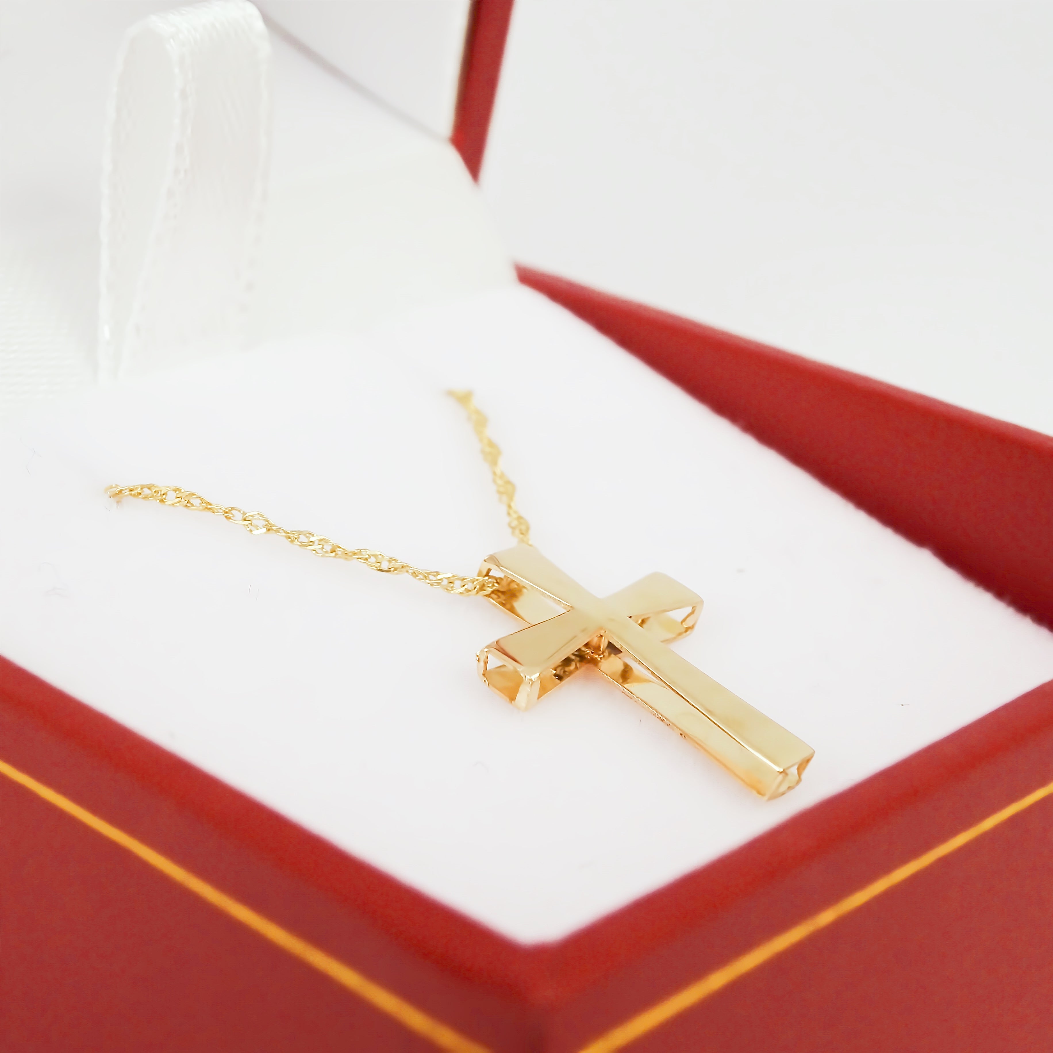 Amor Eterno - Gargantilla Cruz Minimalista / Oro Sólido 10k
