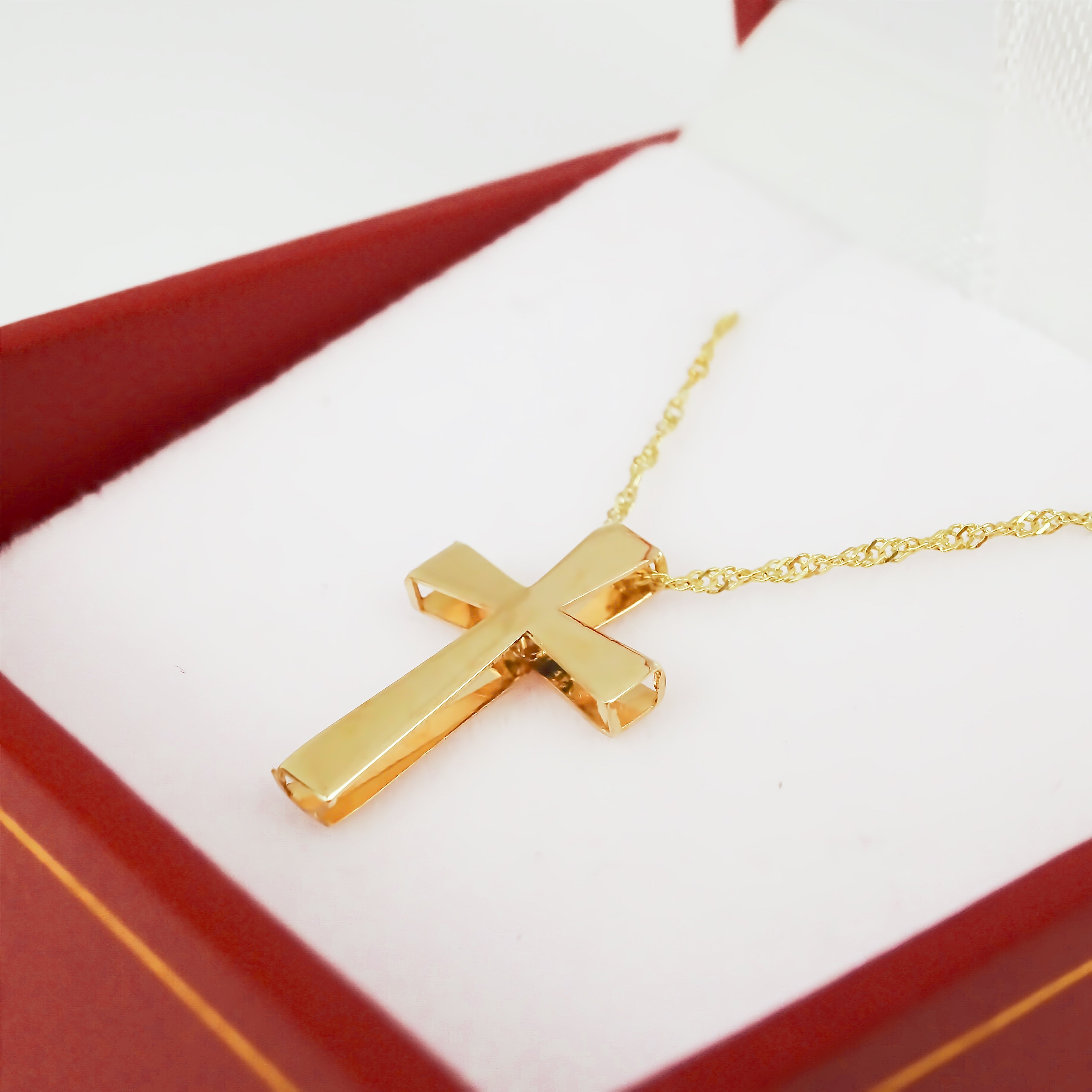Amor Eterno - Gargantilla Cruz Minimalista / Oro Sólido 10k