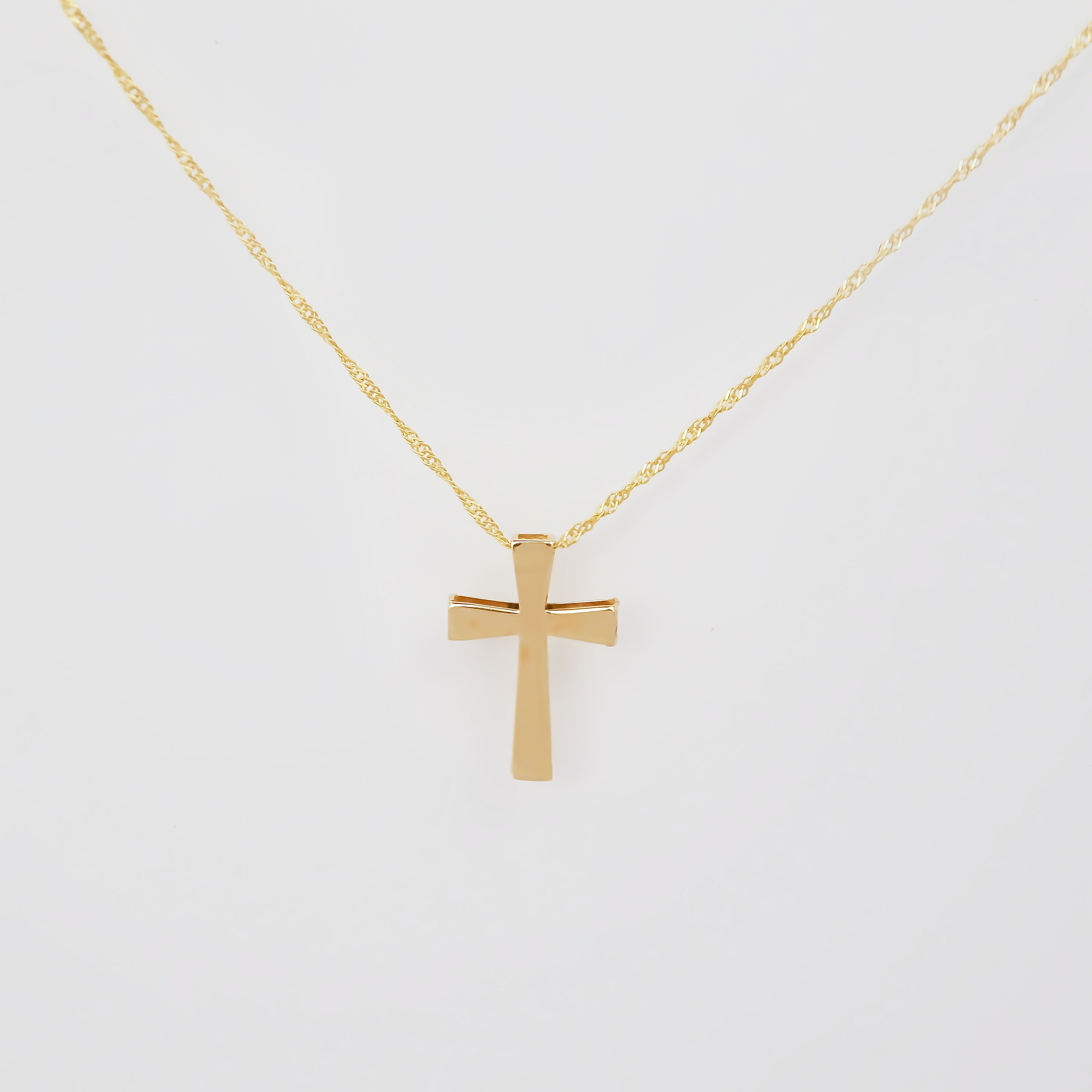 Amor Eterno - Gargantilla Cruz Minimalista / Oro Sólido 10k