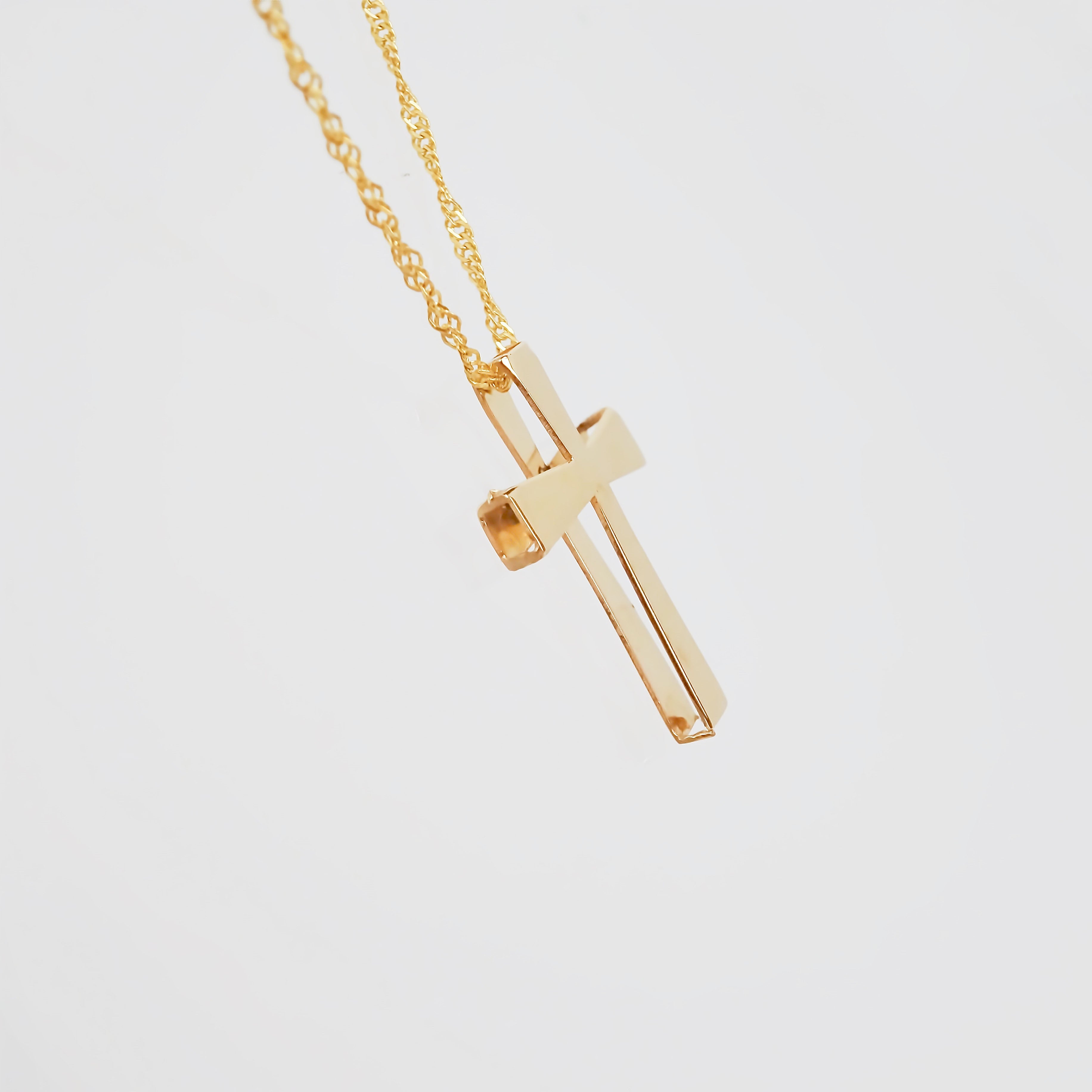 Amor Eterno - Gargantilla Cruz Minimalista / Oro Sólido 10k