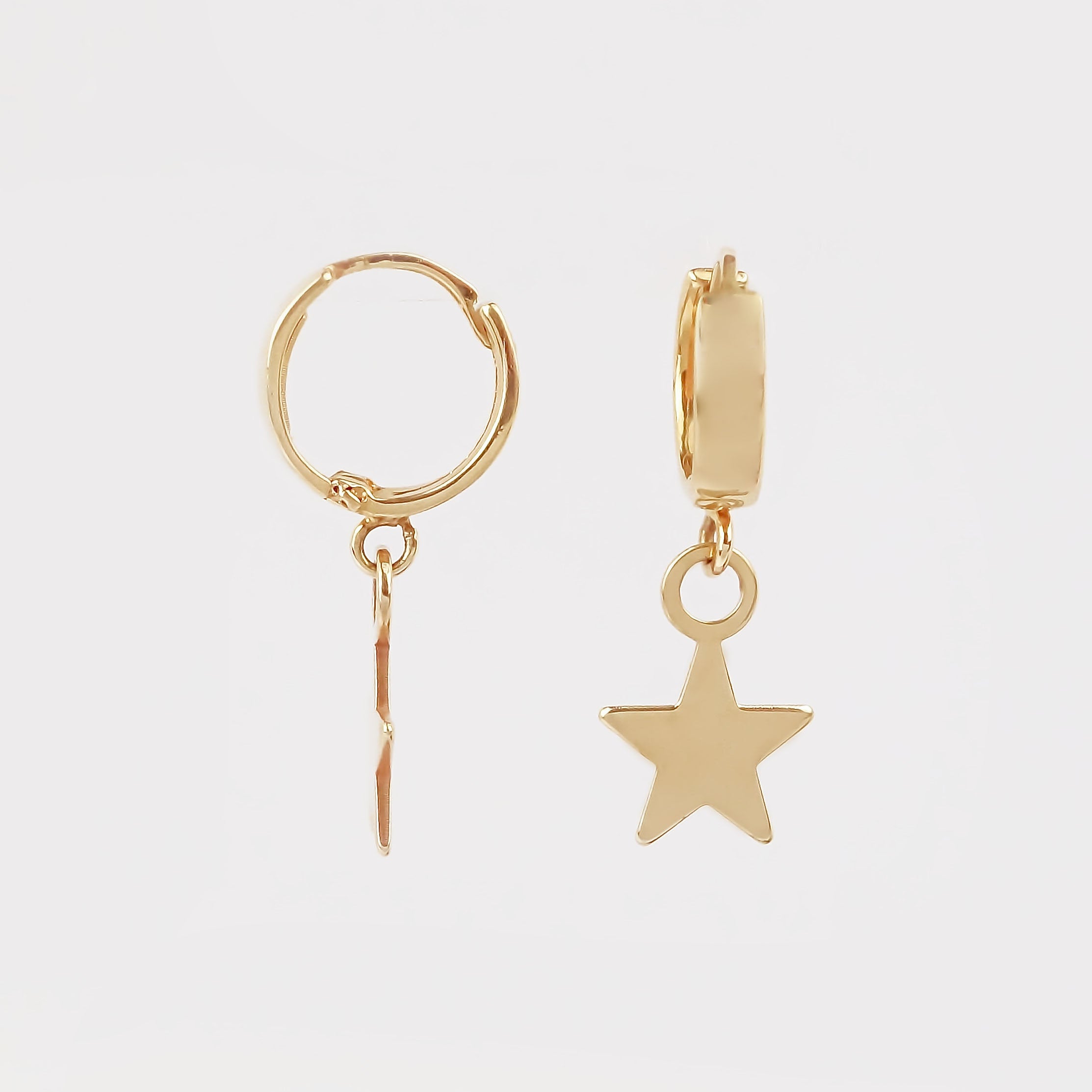 Amor Eterno - Arracadas Huggie Mini / Aretes Oro 10k