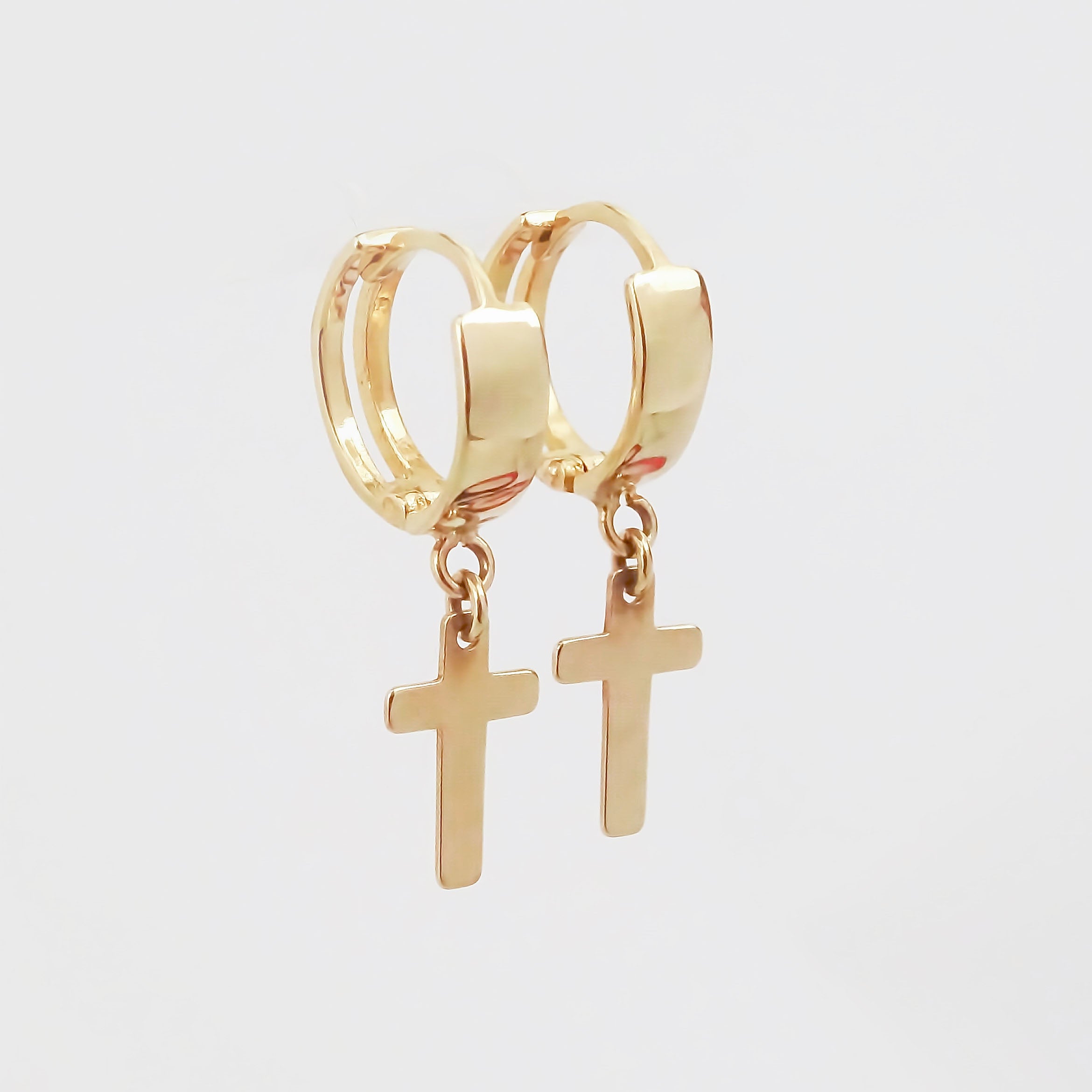 Amor Eterno - Arracadas Huggie Mini / Aretes Oro 10k