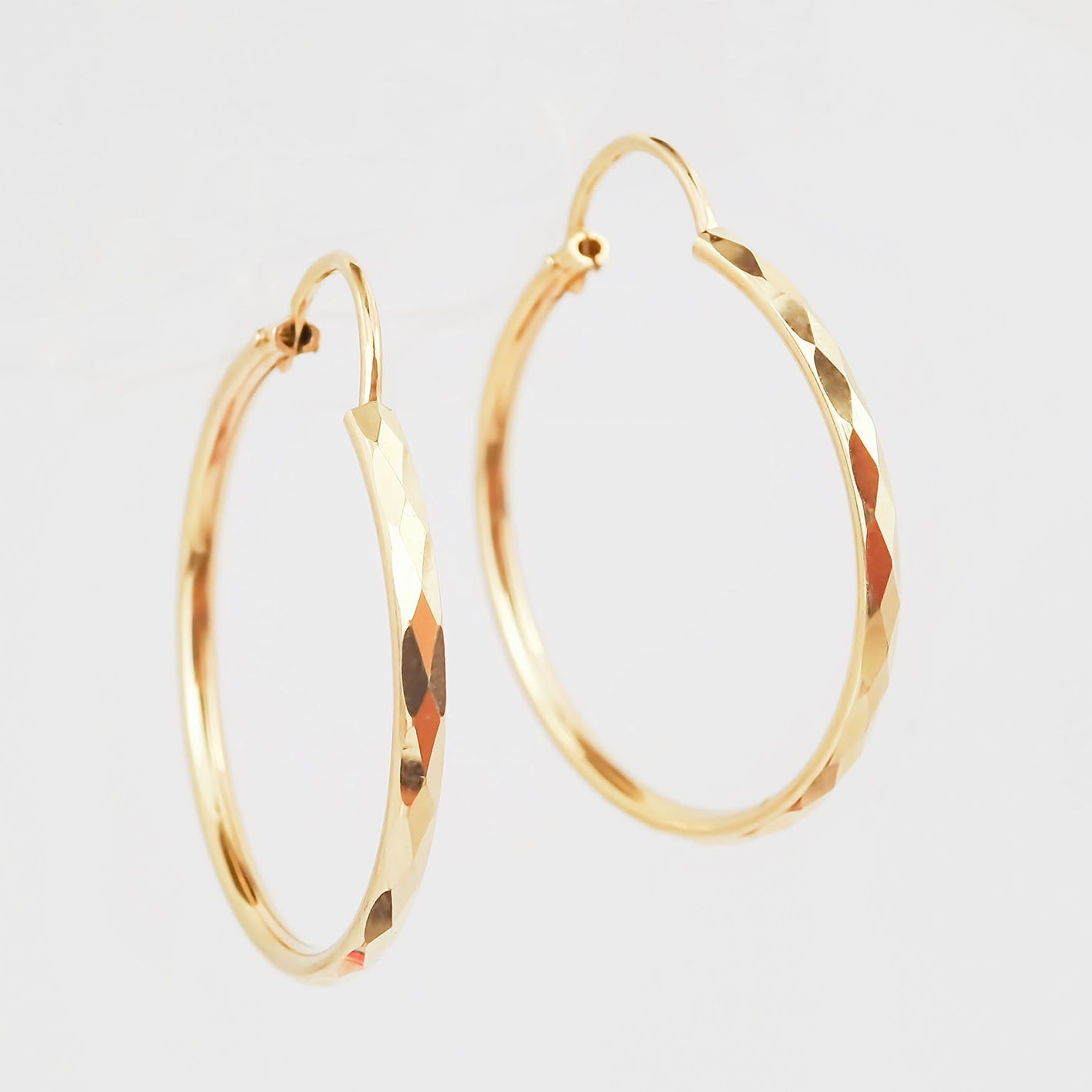 Amor Eterno - Arracadas / Facetado 2.5cm Oro 10k