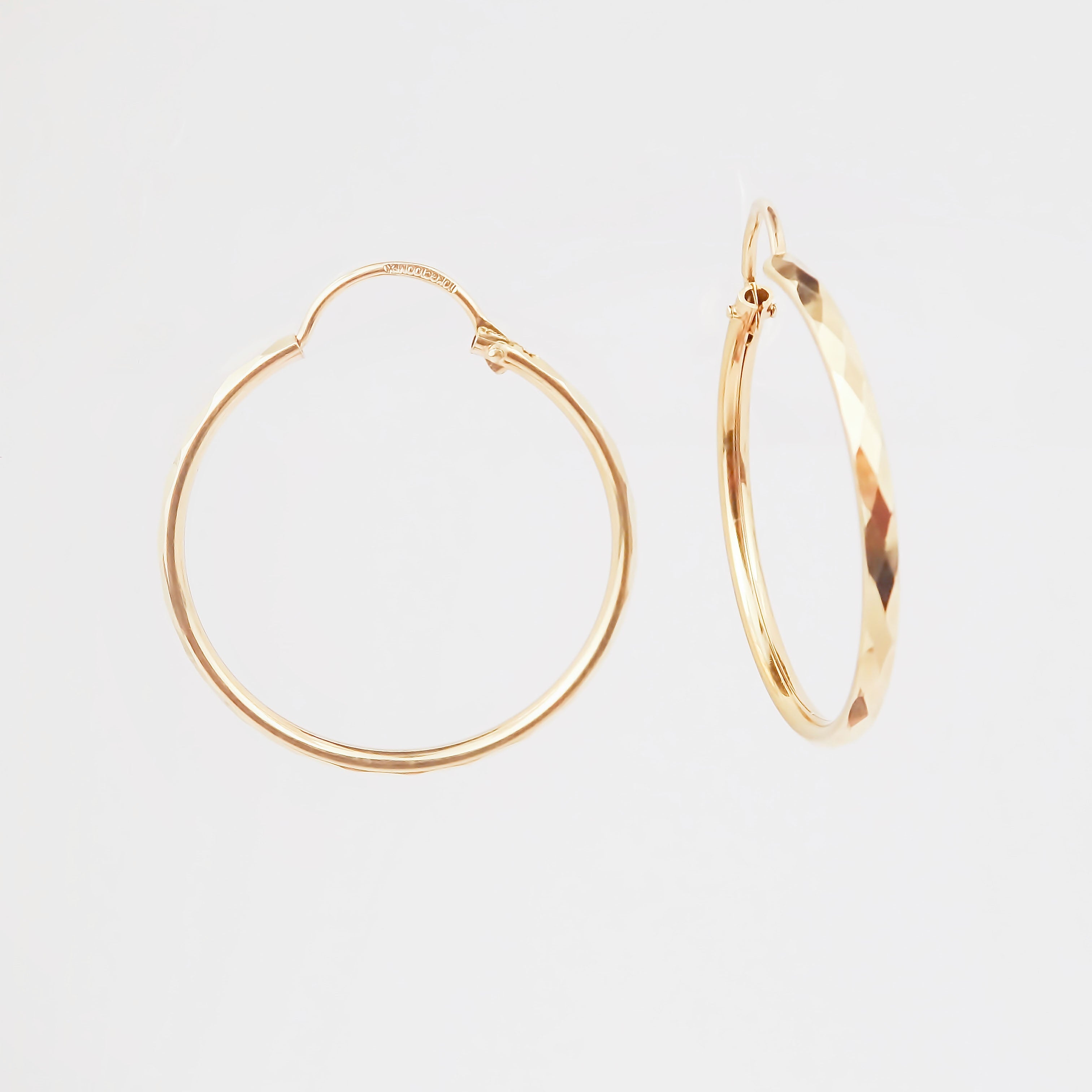 Amor Eterno - Arracadas / Facetado 2.5cm Oro14k