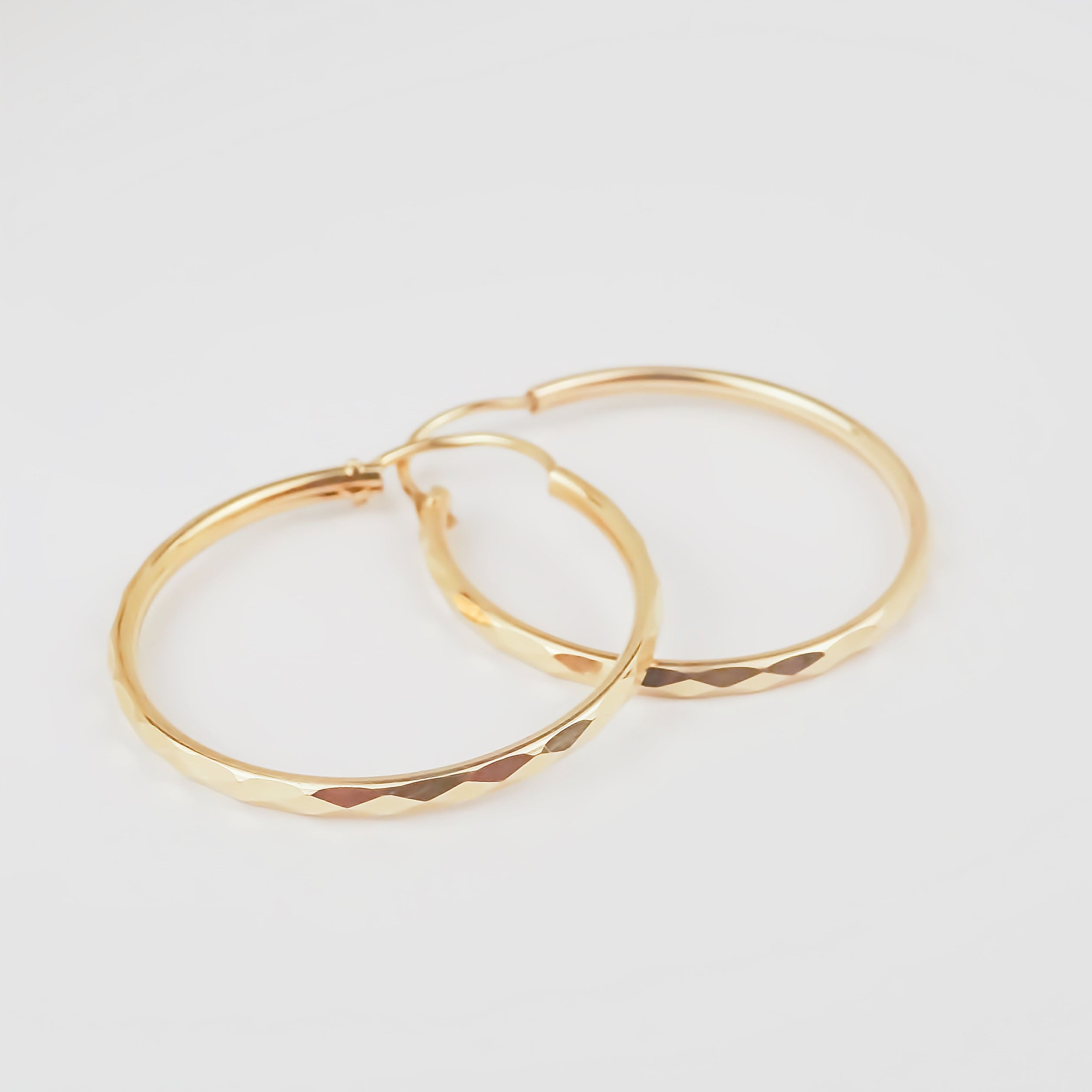 Amor Eterno - Arracadas / Facetado 2.5cm Oro14k