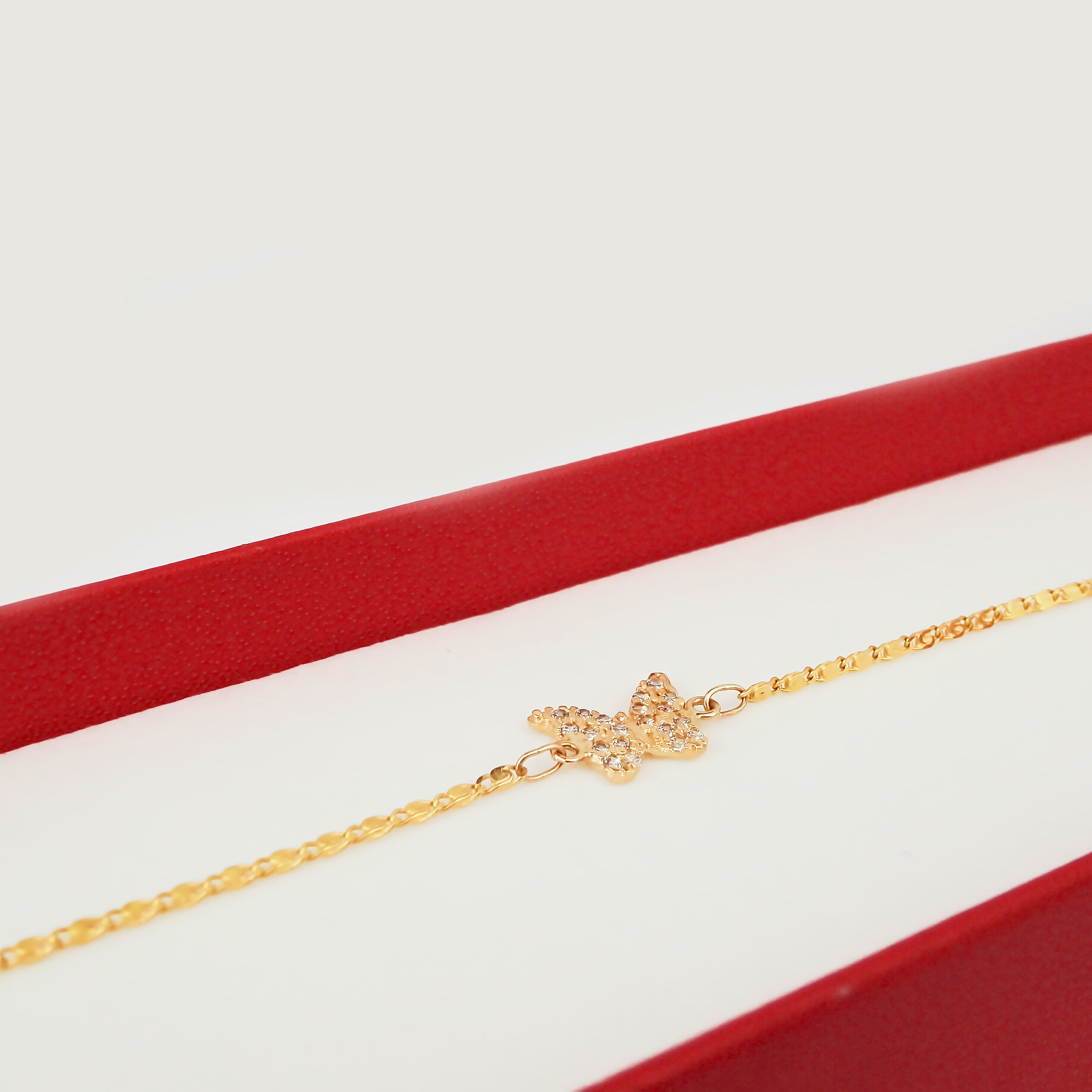 Amor Eterno - Pulsera Mariposa / Oro Sólido 10k
