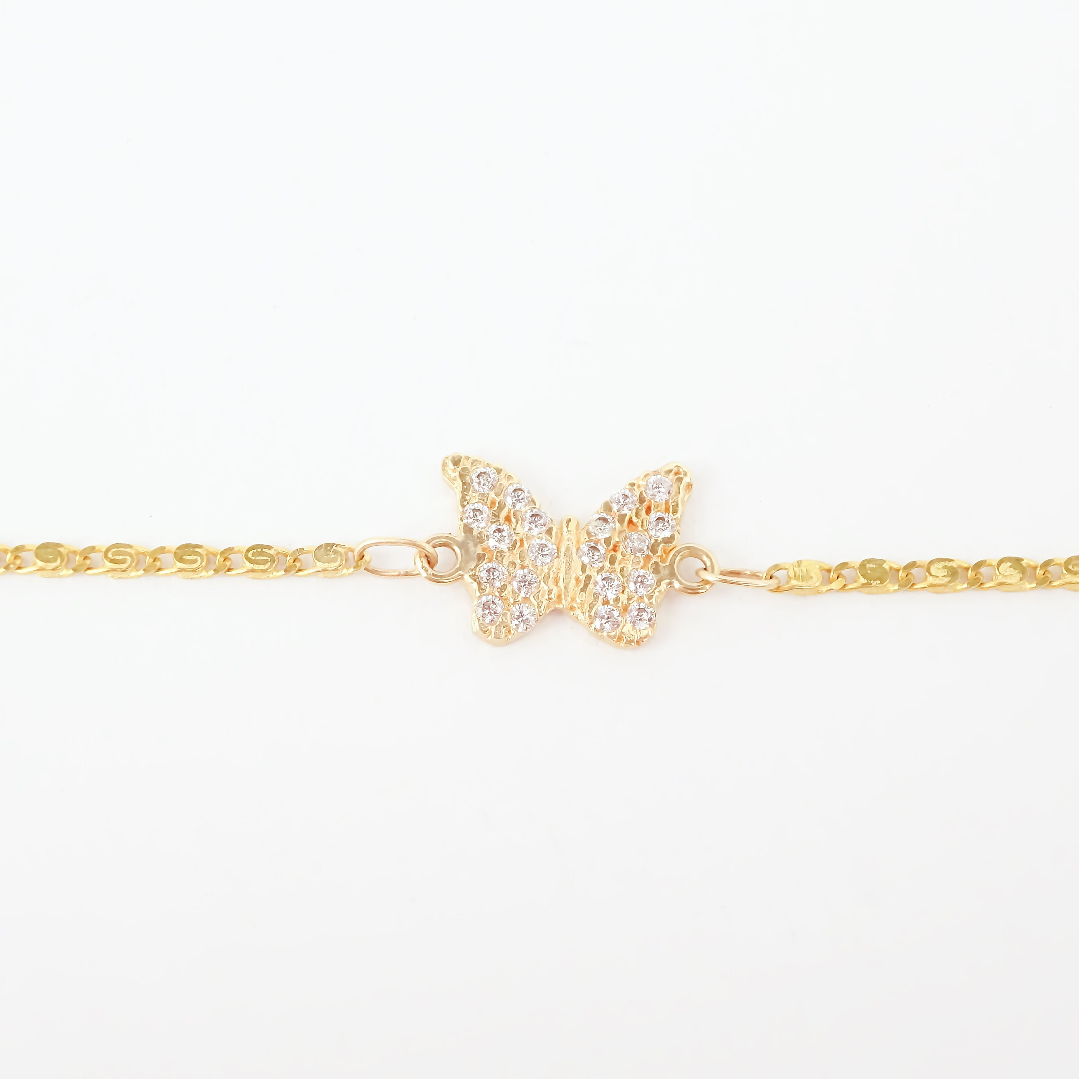 Amor Eterno - Pulsera Mariposa / Oro Sólido 10k