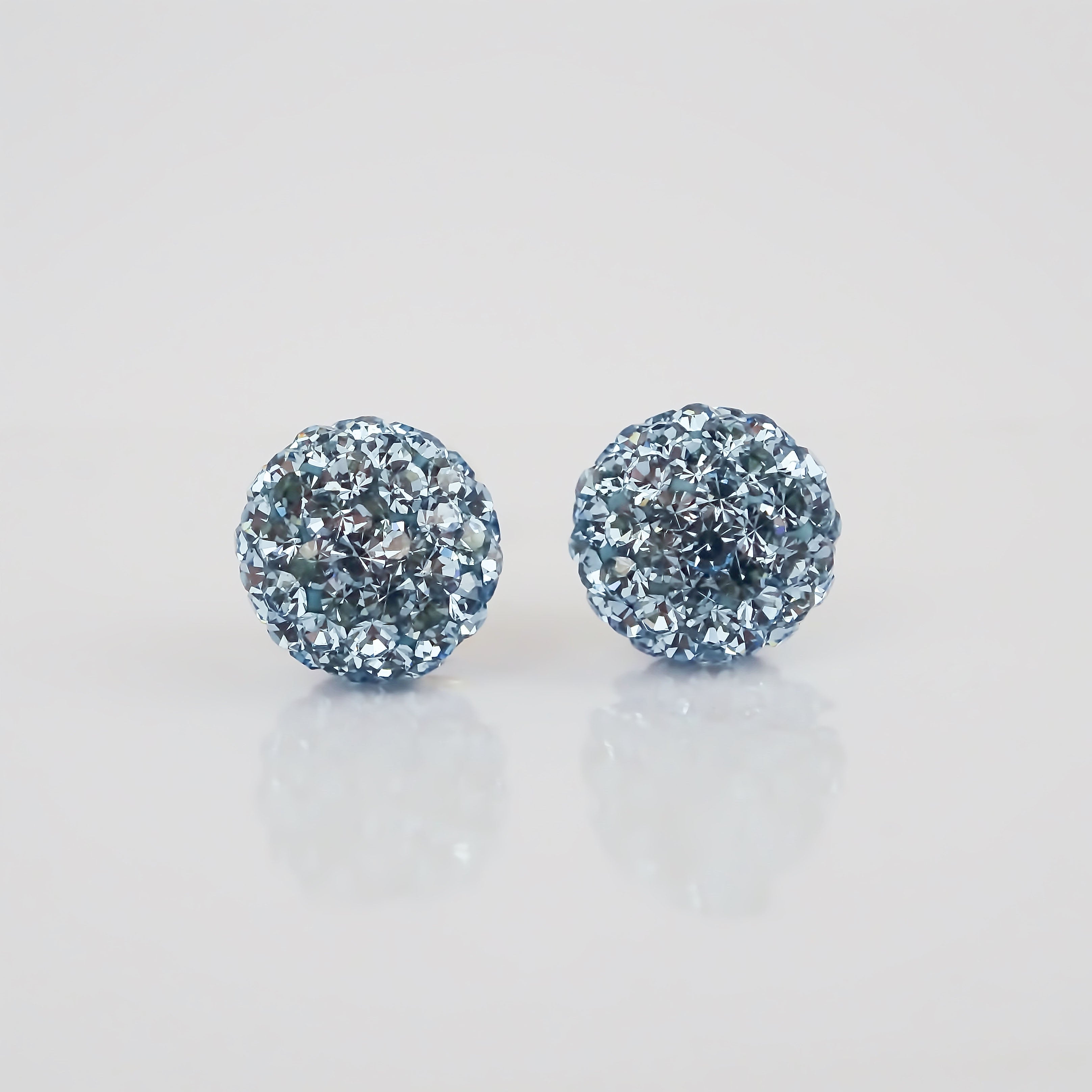 Amor Eterno - Broqueles Esferas Grandes / Aretes / Oro 10k / Azul