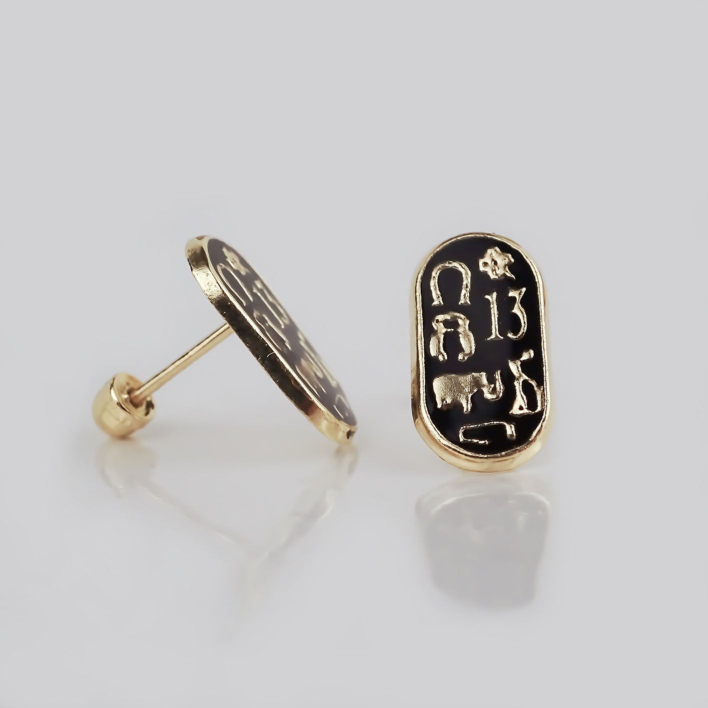 Amor Eterno - Broqueles Runa Buena Suerte / Aretes Oro 10k