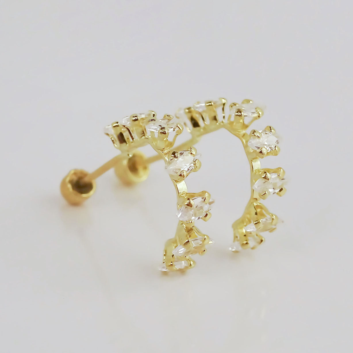 Amor Eterno - Broqueles Media Arracada Marquise /oro 10k
