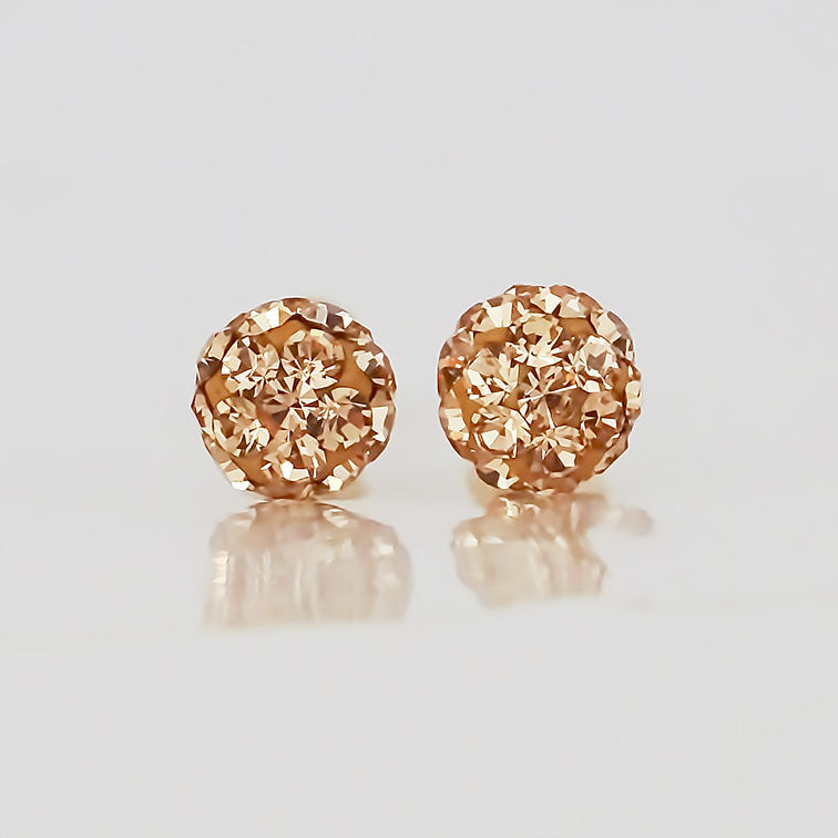 Amor Eterno - Broqueles Esferas / Aretes / Oro Sólido 10k / Golden Chica