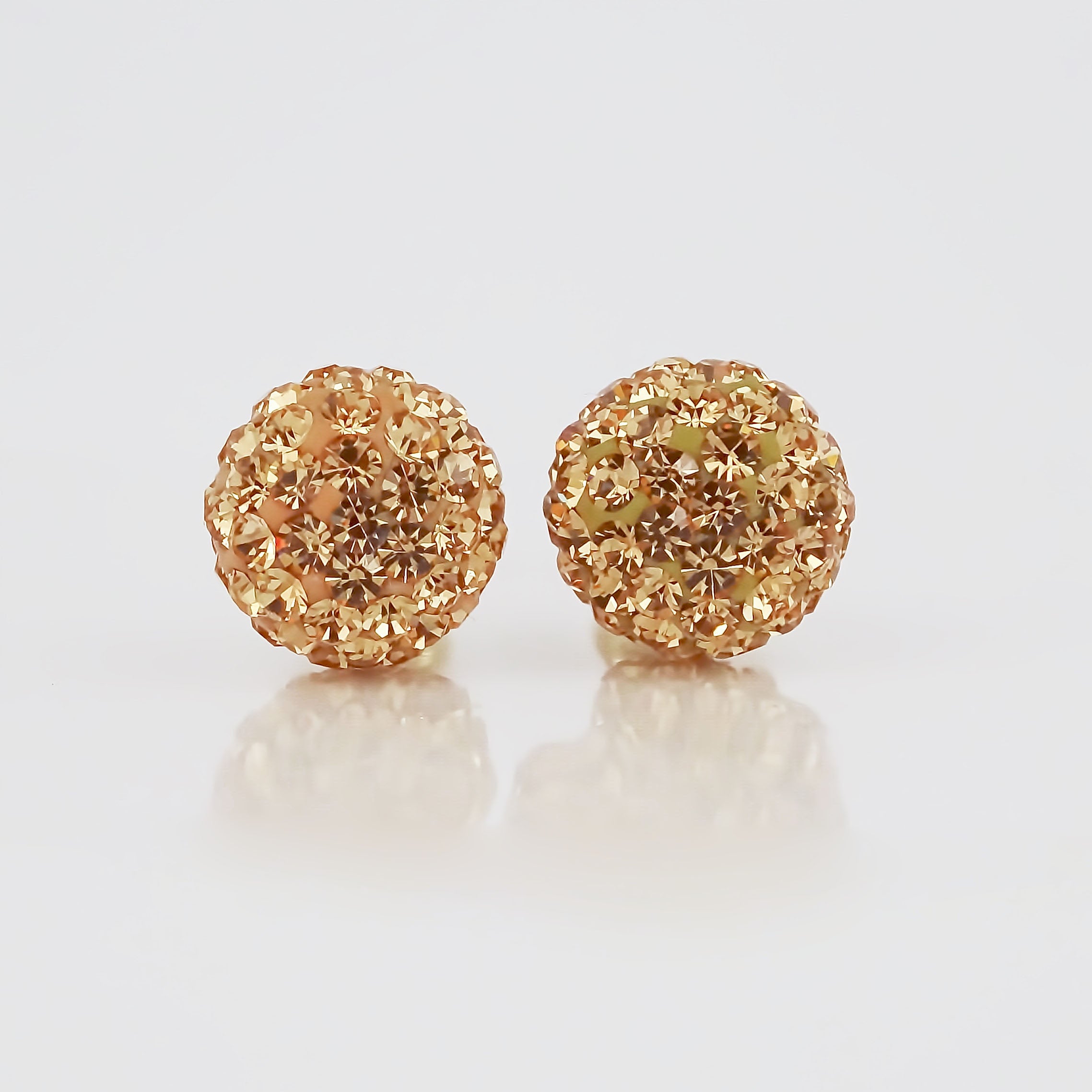 Amor Eterno - Broqueles Esferas Grandes / Aretes / Oro 10k / Golden