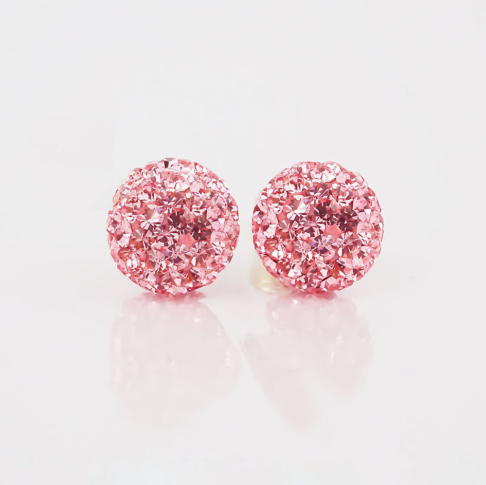 Amor Eterno - Broqueles Esferas Grandes / Aretes / Oro 10k / Rosa