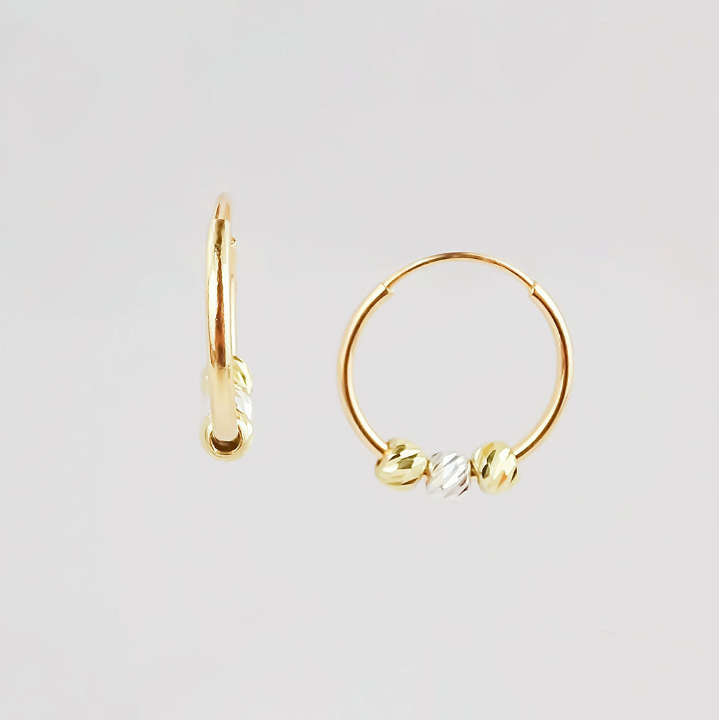 Amor Eterno - Arracada Con Bolitas / Aretes Oro 10k