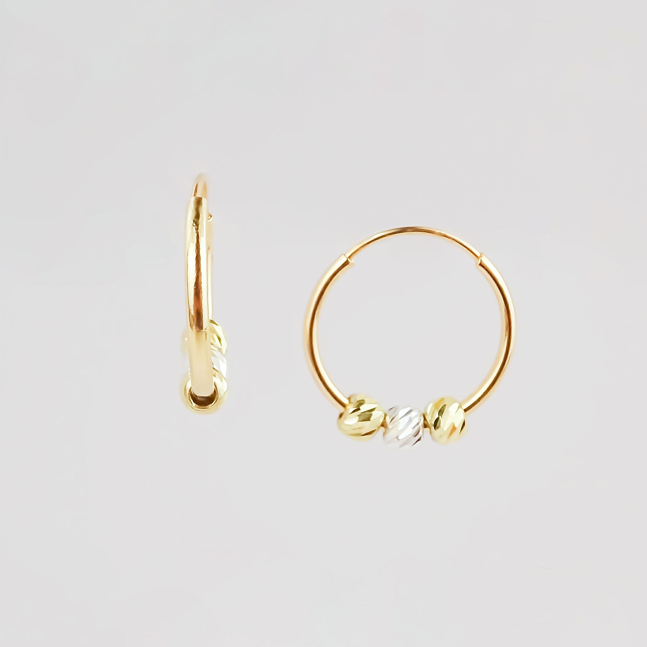 Amor Eterno - Arracada Con Bolitas / Aretes Oro 10k