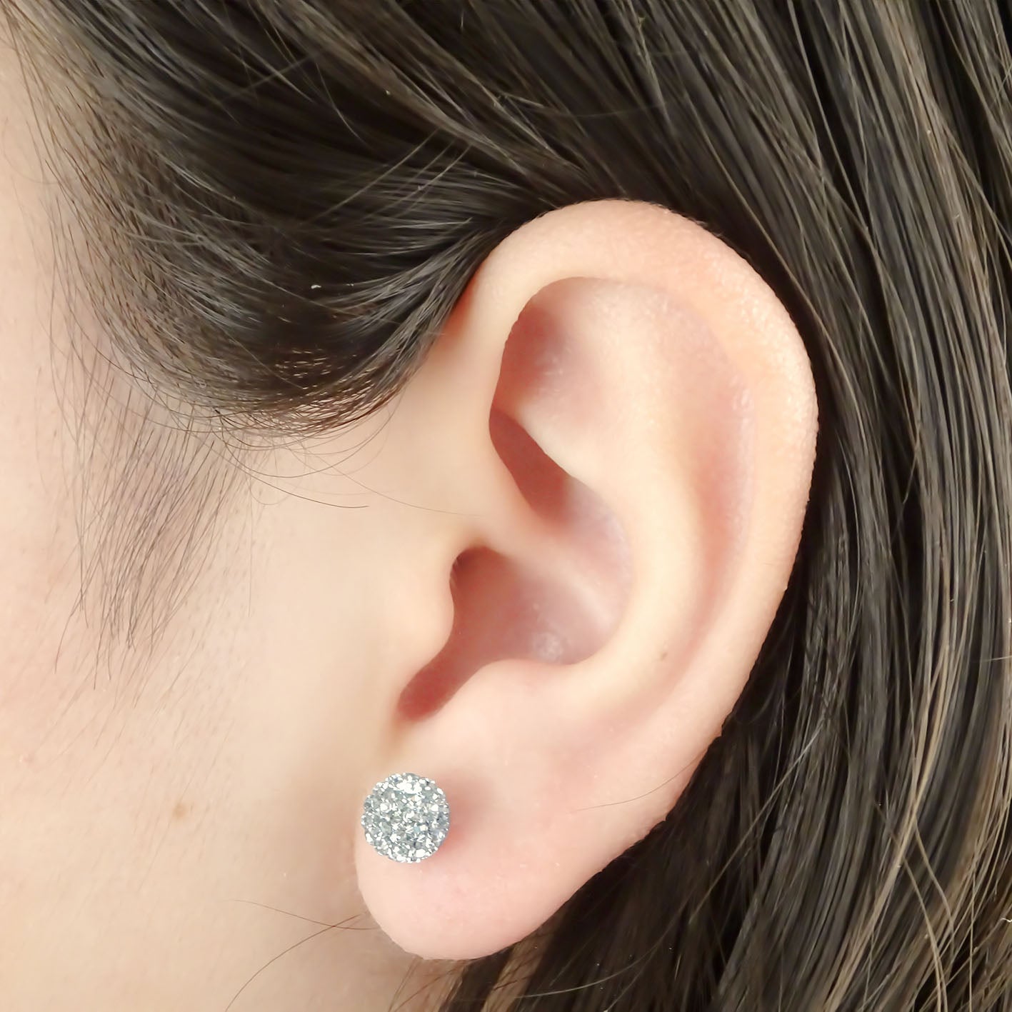 Amor Eterno - Broqueles Esferas Grandes / Aretes / Oro 10k / Azul