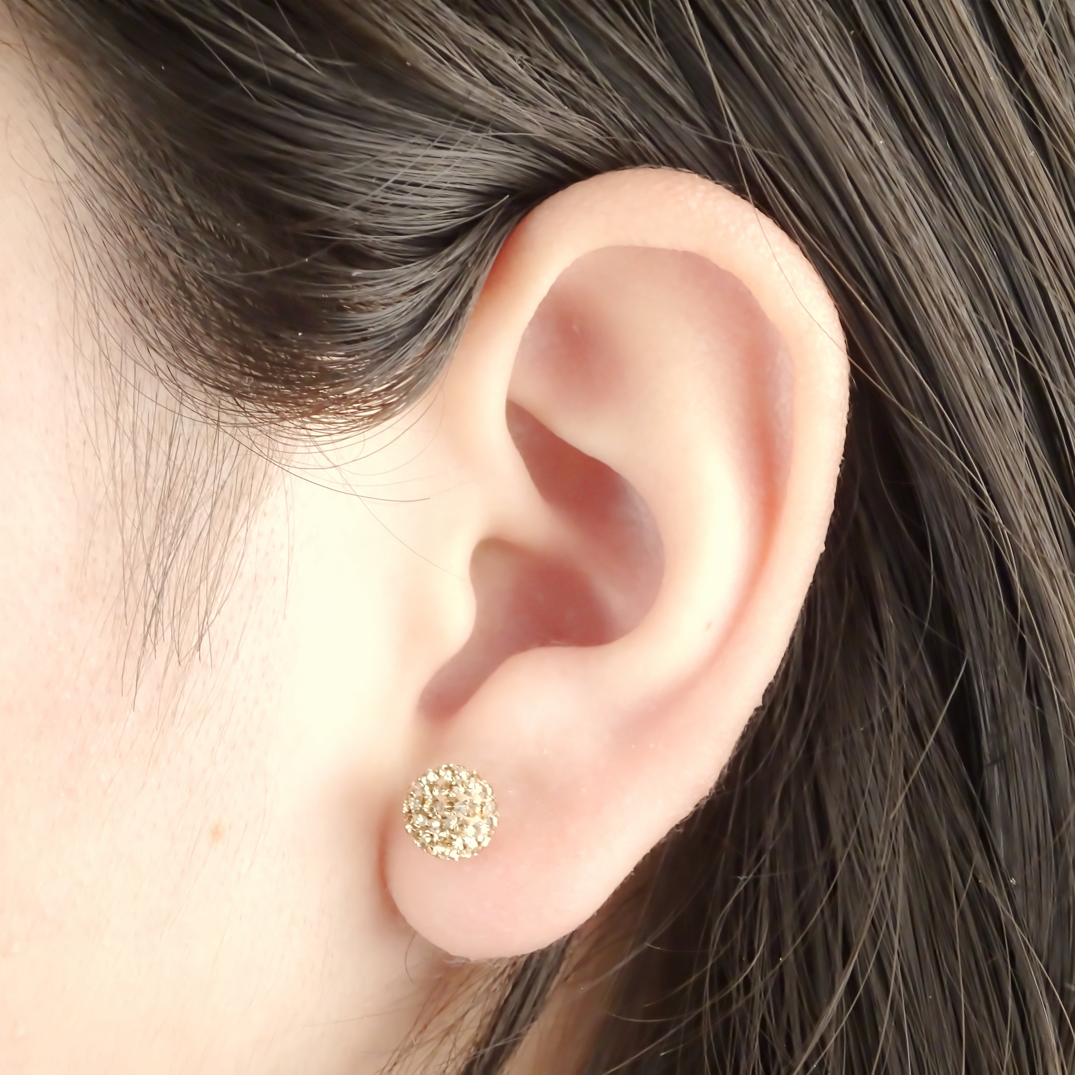 Amor Eterno - Broqueles Esferas Grandes / Aretes / Oro 10k / Golden