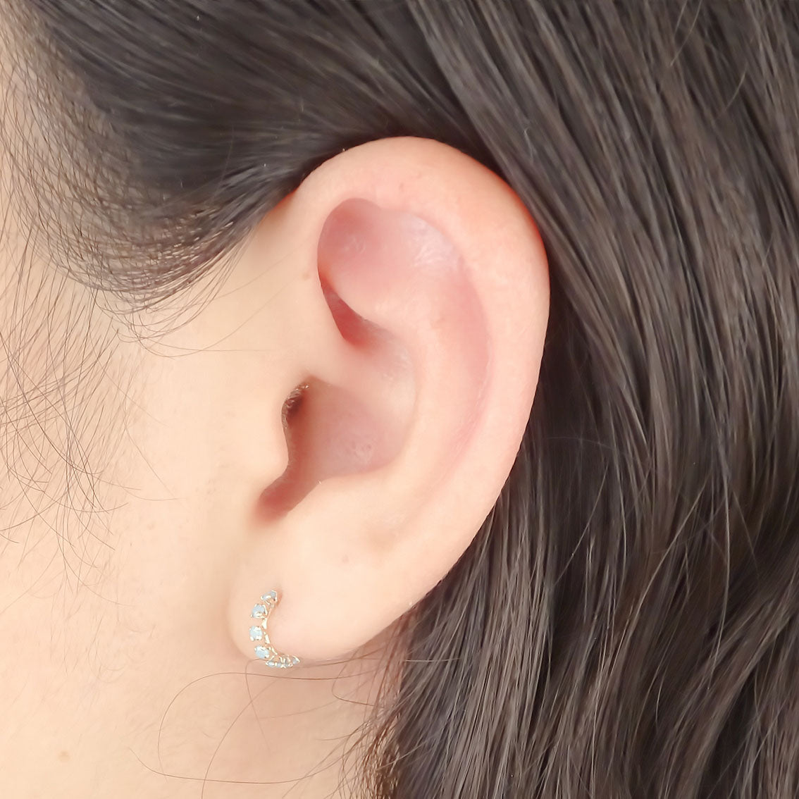 Amor Eterno - Broqueles Media Arracada / Aretes / Oro 10k / Turquesa