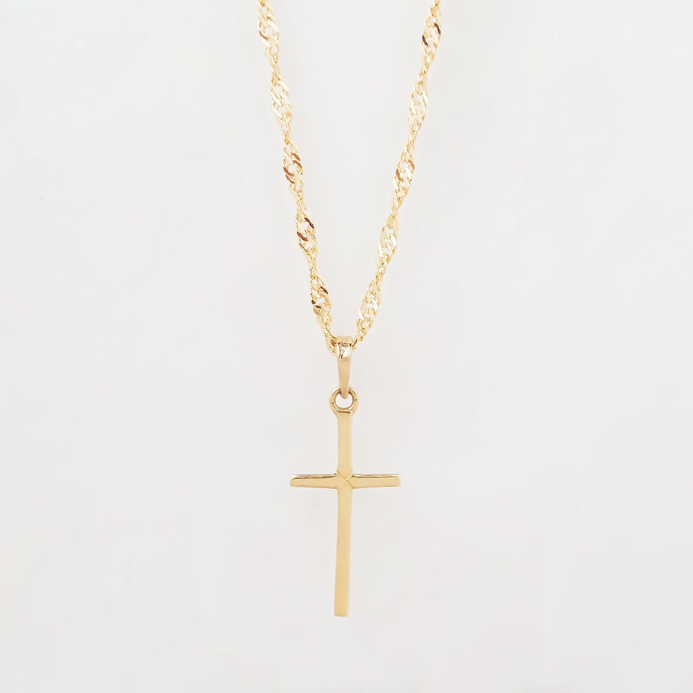 Amor Eterno - Dije Cruz Basic / Oro 10k + Cadena De Regalo
