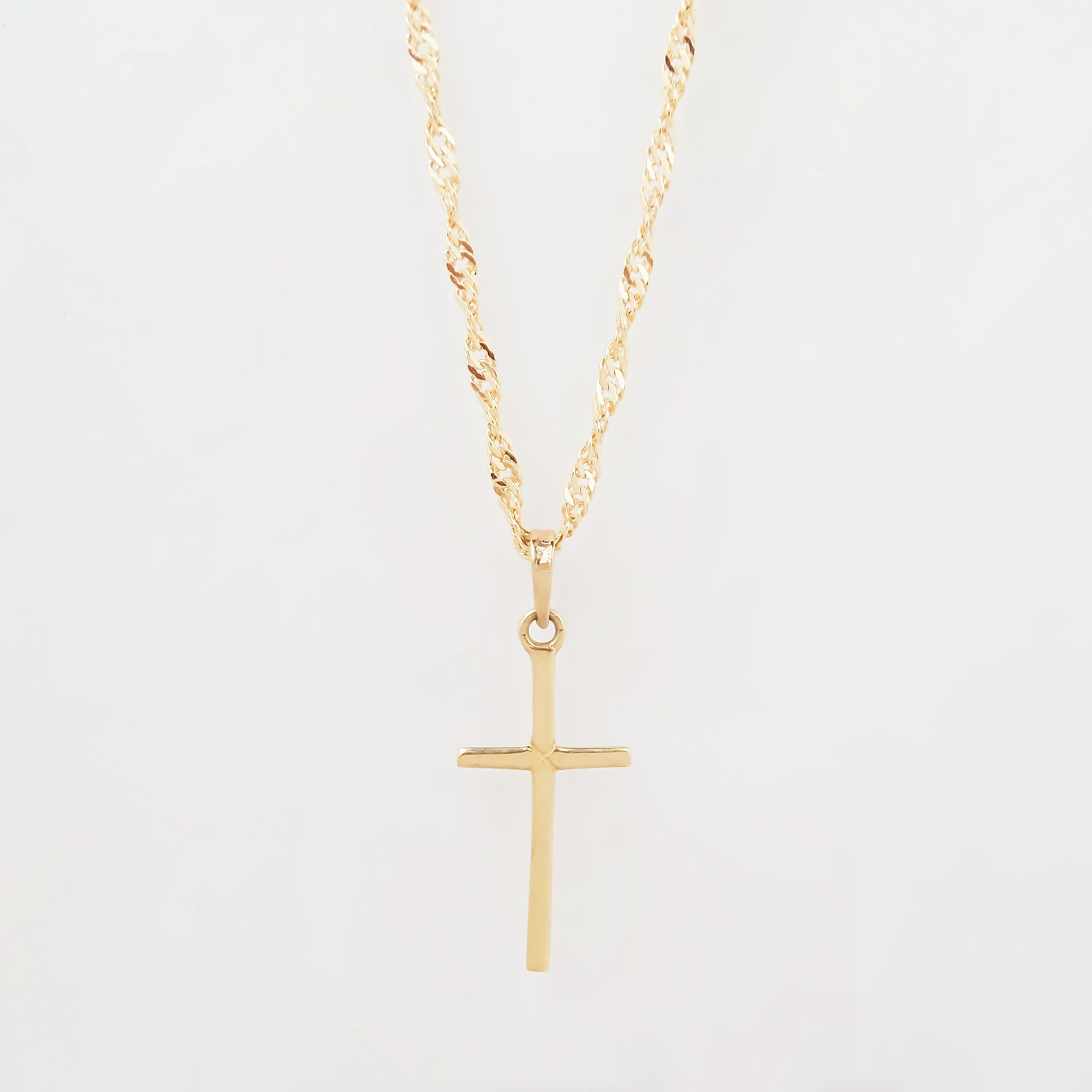 Amor Eterno - Dije Cruz Basic / Oro 10k + Cadena De Regalo