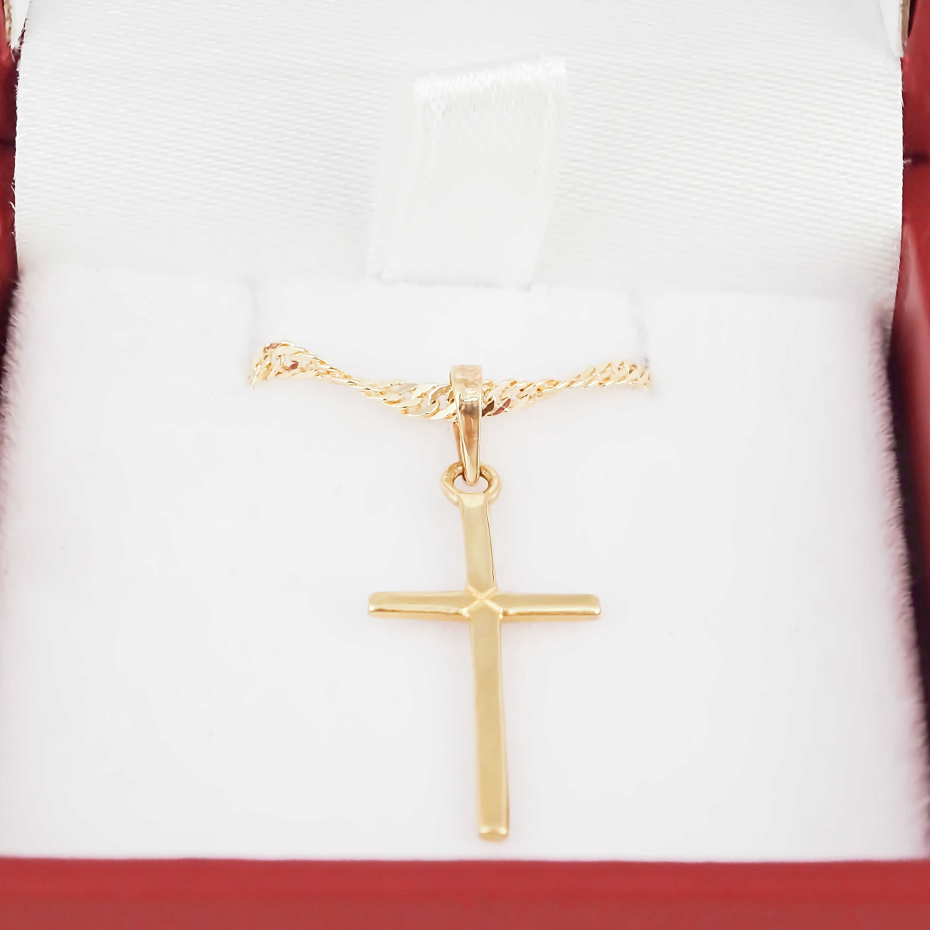 Amor Eterno - Dije Cruz Basic / Oro 10k + Cadena De Regalo