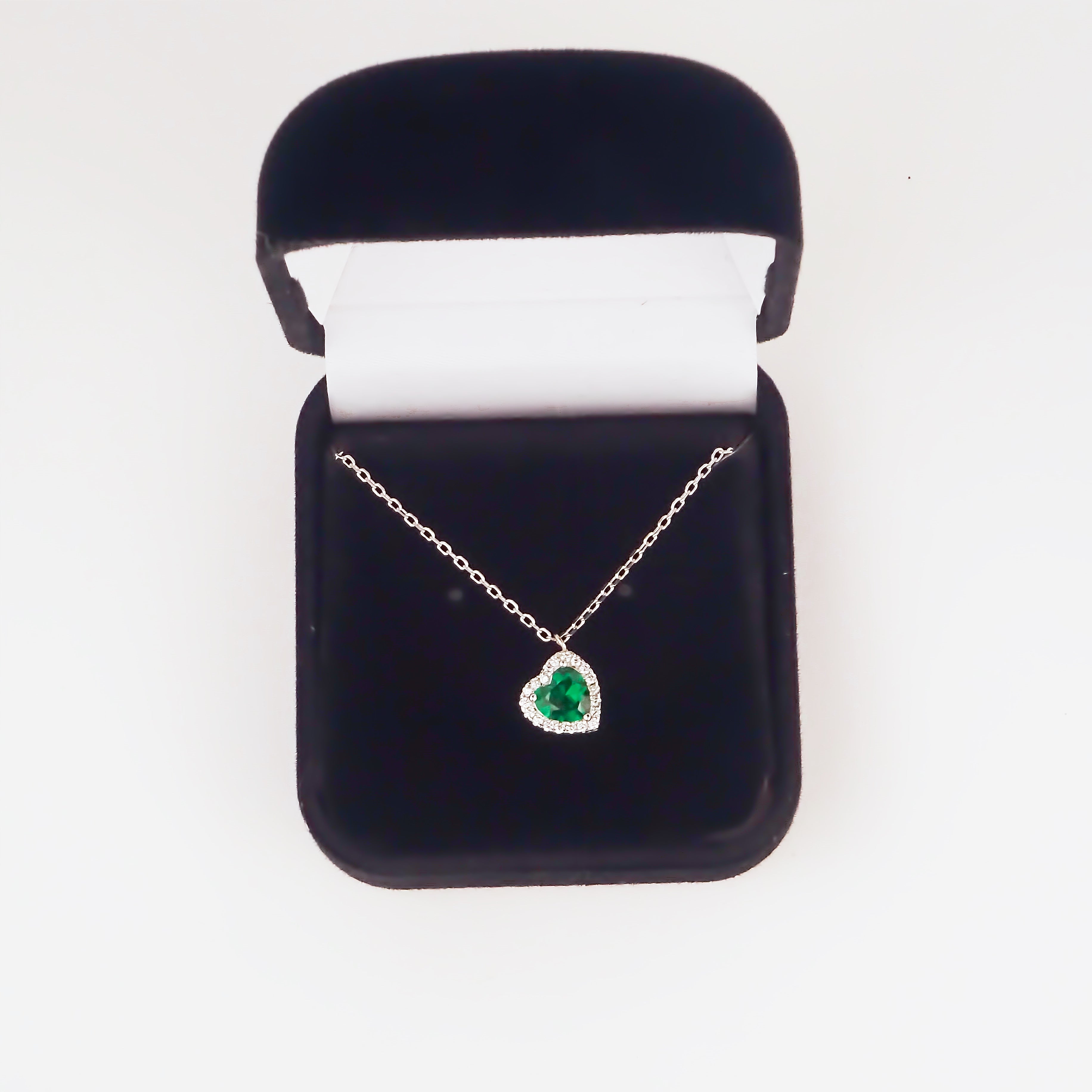 Amor Eterno - Gargantilla Plata / Oro 24k / Corazón Eterno / Verde