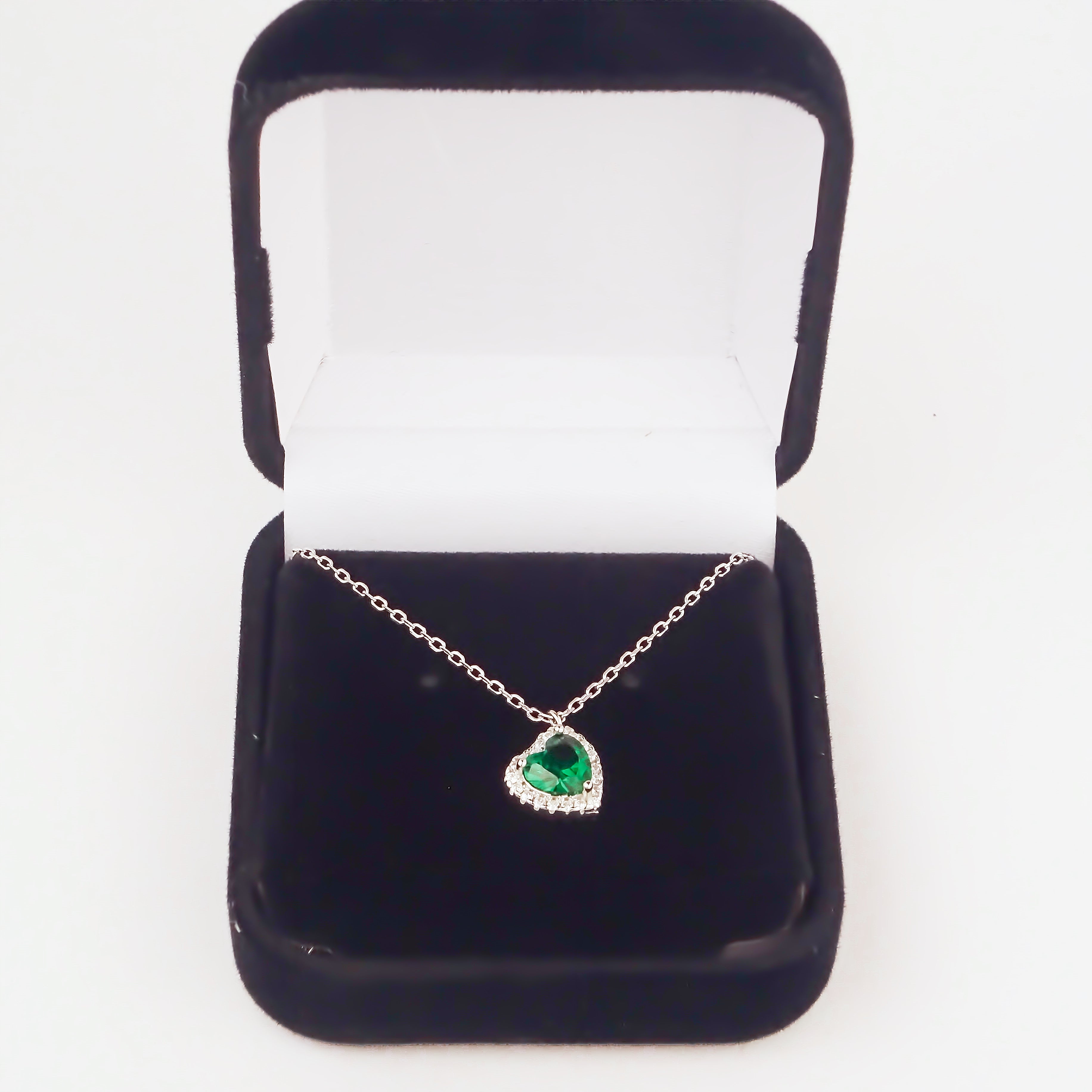 Amor Eterno - Gargantilla Plata / Oro 24k / Corazón Eterno / Verde