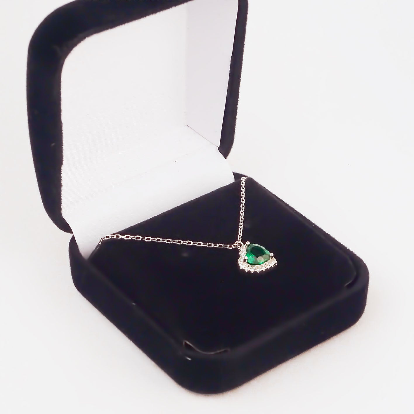 Amor Eterno - Gargantilla Plata / Oro 24k / Corazón Eterno / Verde