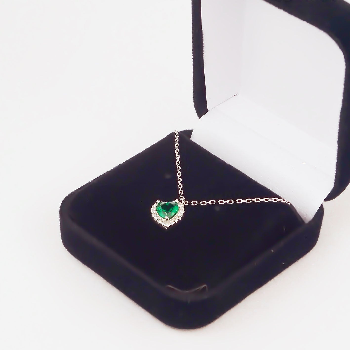 Amor Eterno - Gargantilla Plata / Oro 24k / Corazón Eterno / Verde