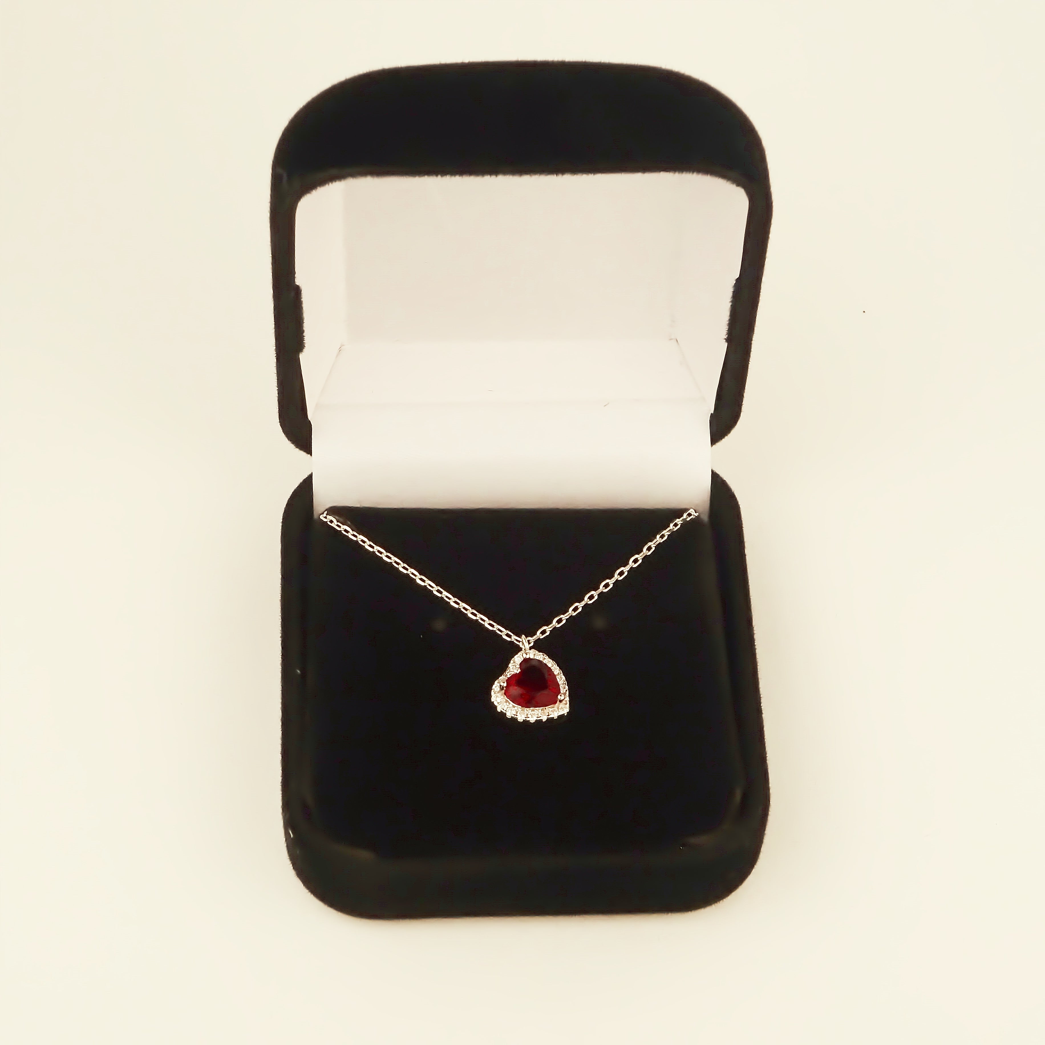 Amor Eterno - Gargantilla Plata / Oro 24k / Corazón Eterno / Rojo