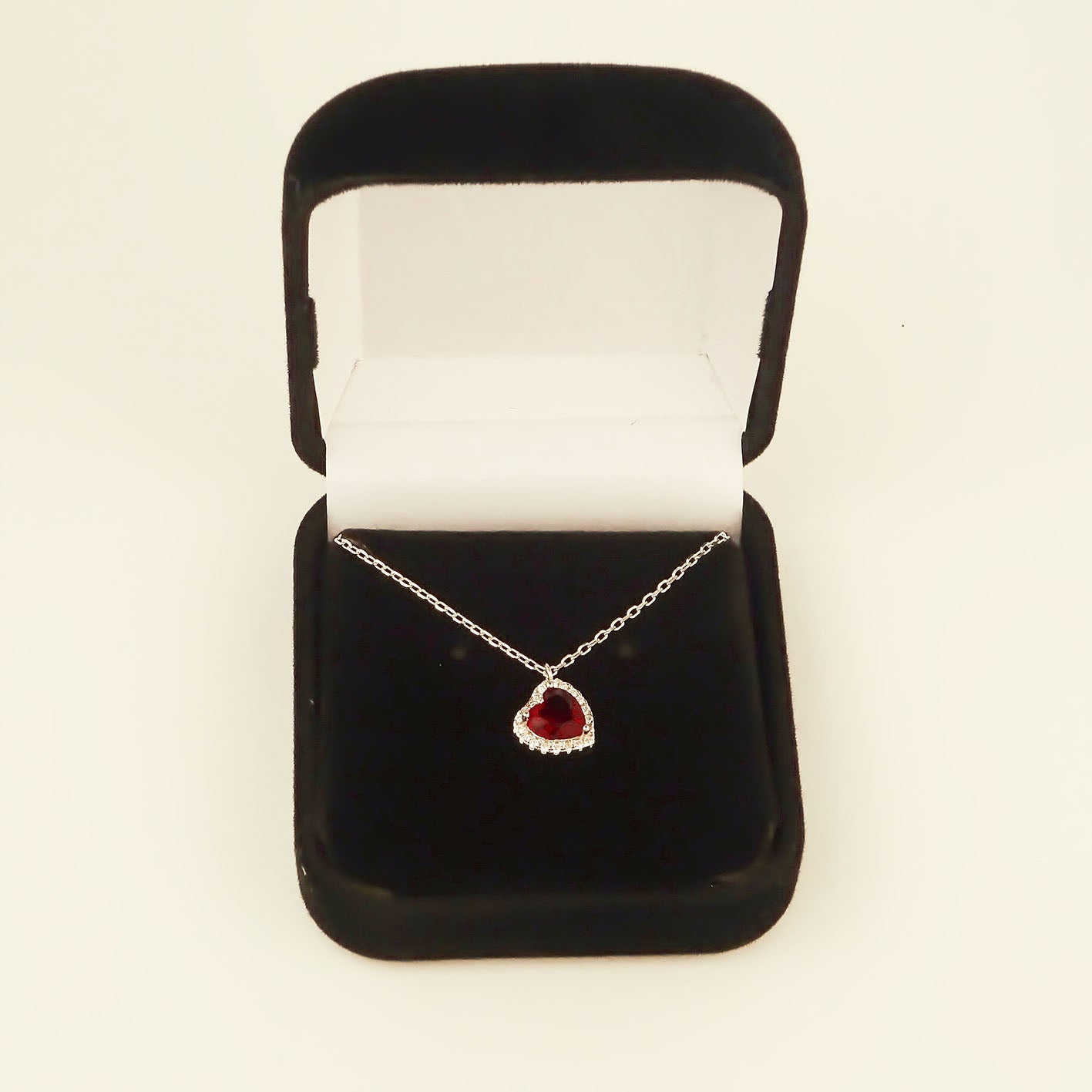 Amor Eterno - Gargantilla Plata / Oro 24k / Corazón Eterno / Rojo