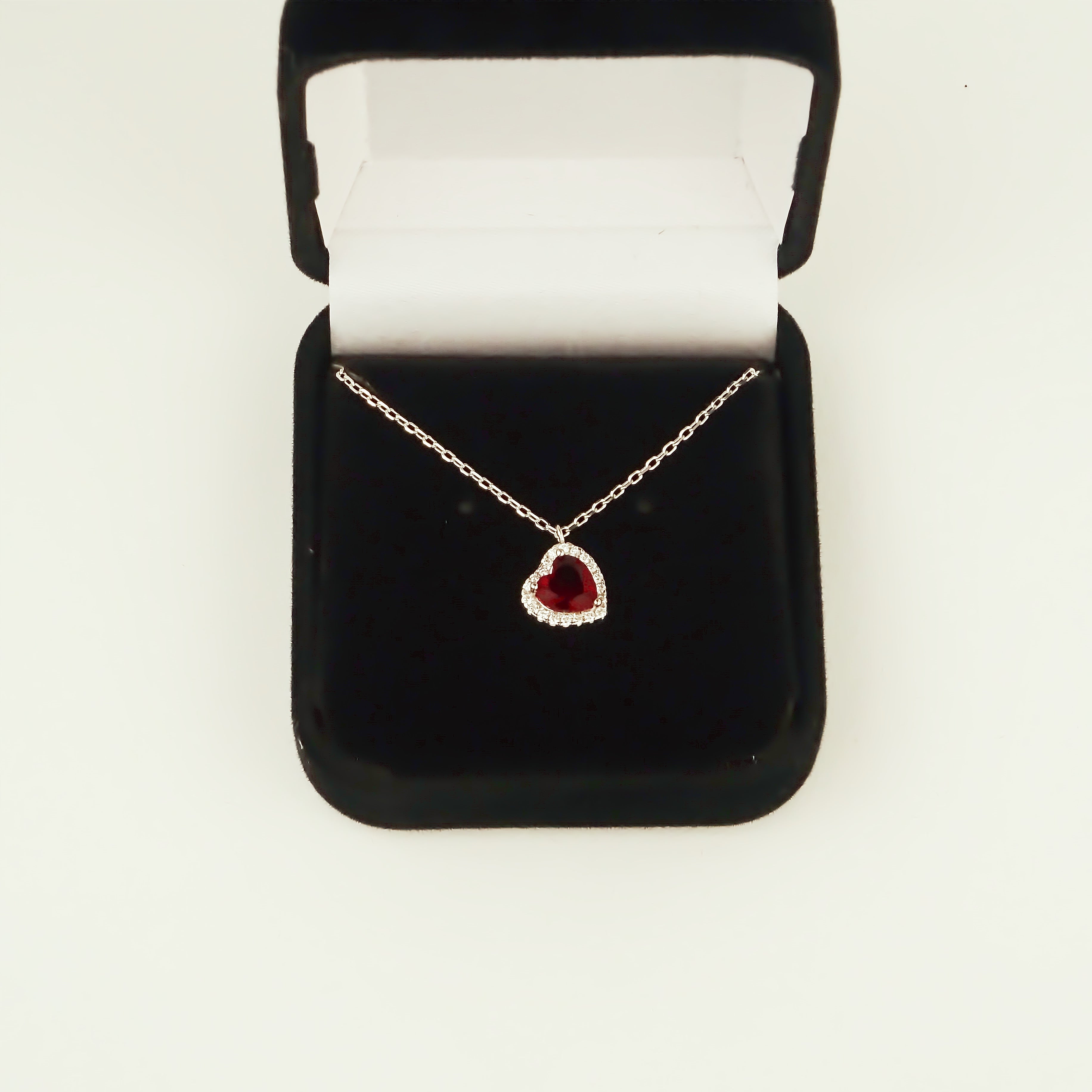 Amor Eterno - Gargantilla Plata / Oro 24k / Corazón Eterno / Rojo