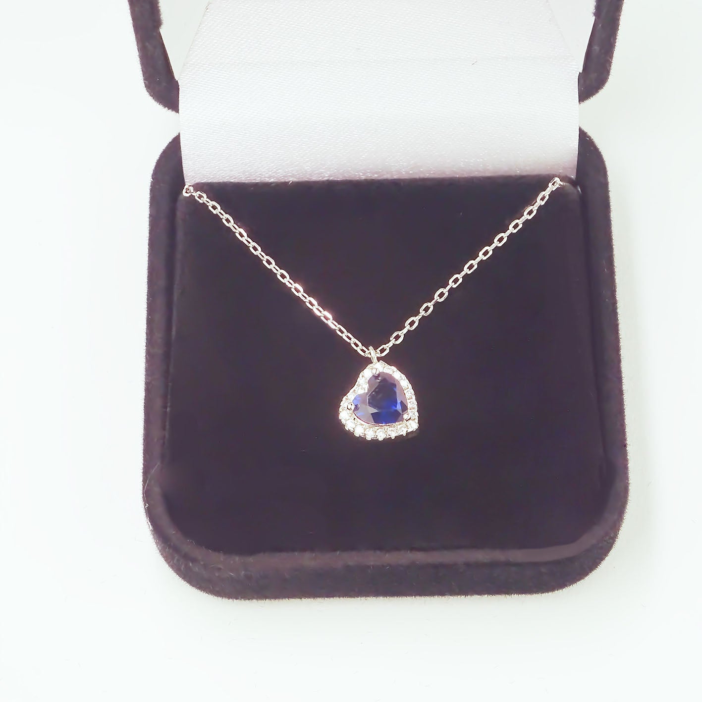 Amor Eterno - Gargantilla Plata / Oro 24k / Corazón Eterno / Azul