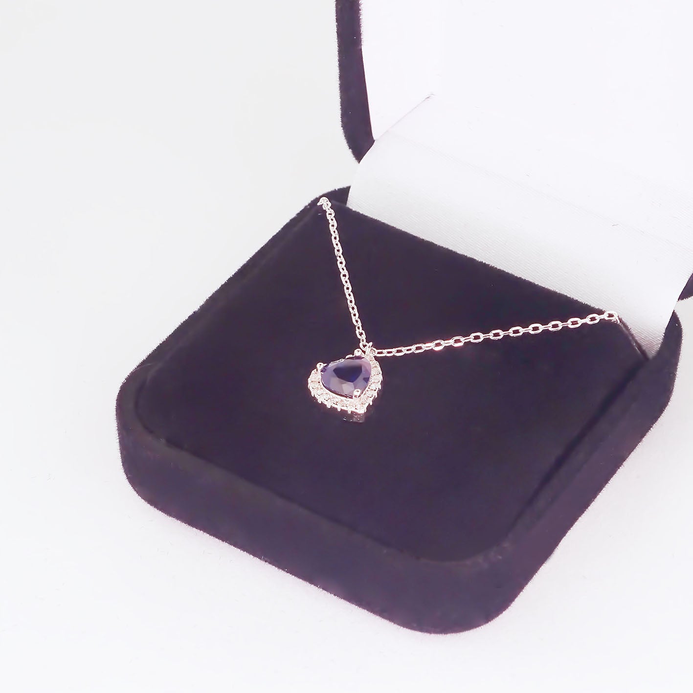 Amor Eterno - Gargantilla Plata / Oro 24k / Corazón Eterno / Azul