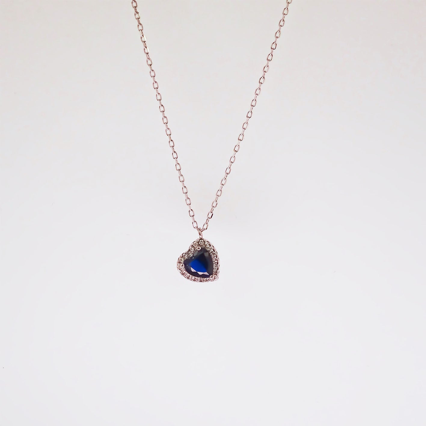 Amor Eterno - Gargantilla Plata / Oro 24k / Corazón Eterno / Azul