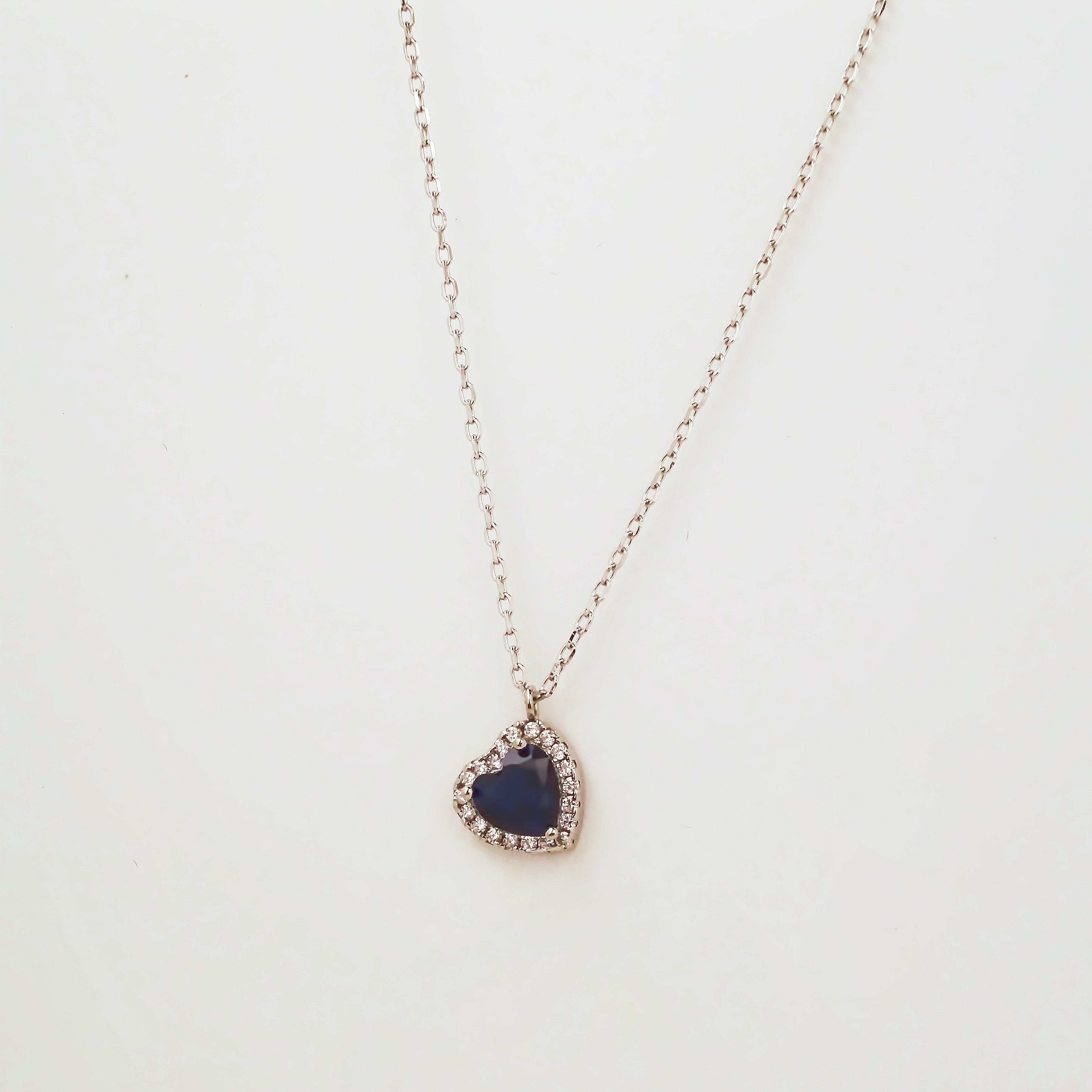 Amor Eterno - Gargantilla Plata / Oro 24k / Corazón Eterno / Azul