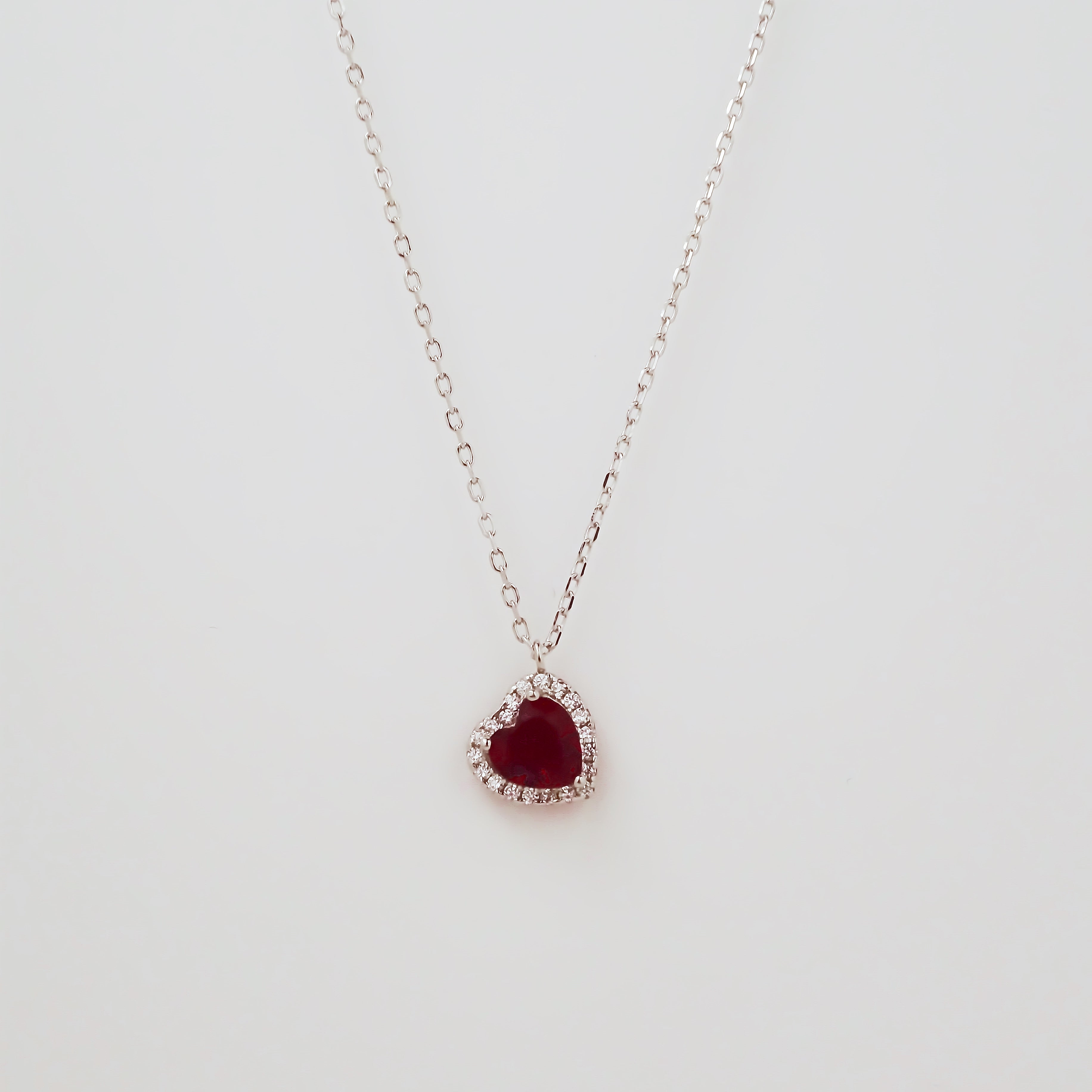 Amor Eterno - Gargantilla Plata / Oro 24k / Corazón Eterno / Rojo