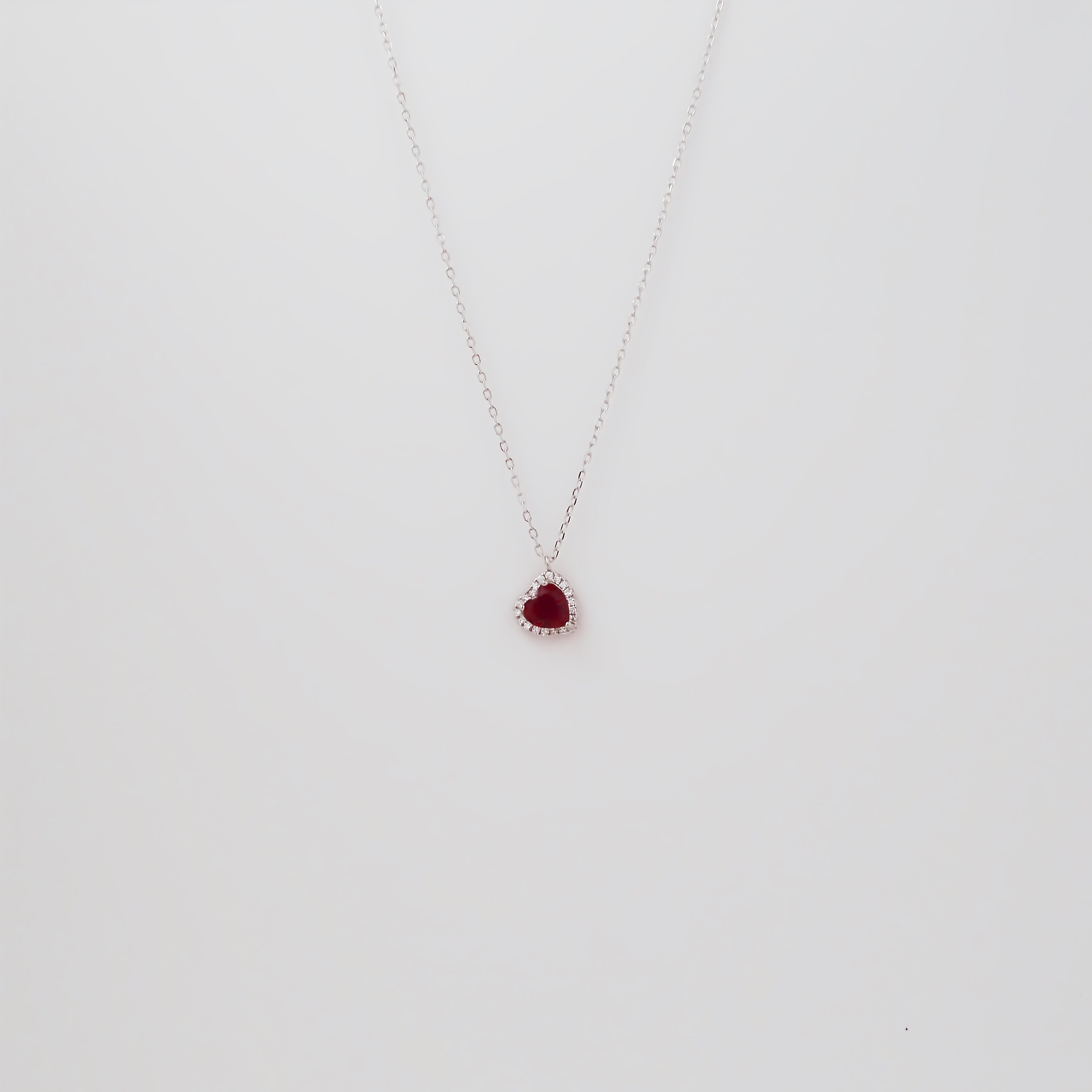 Amor Eterno - Gargantilla Plata / Oro 24k / Corazón Eterno / Rojo